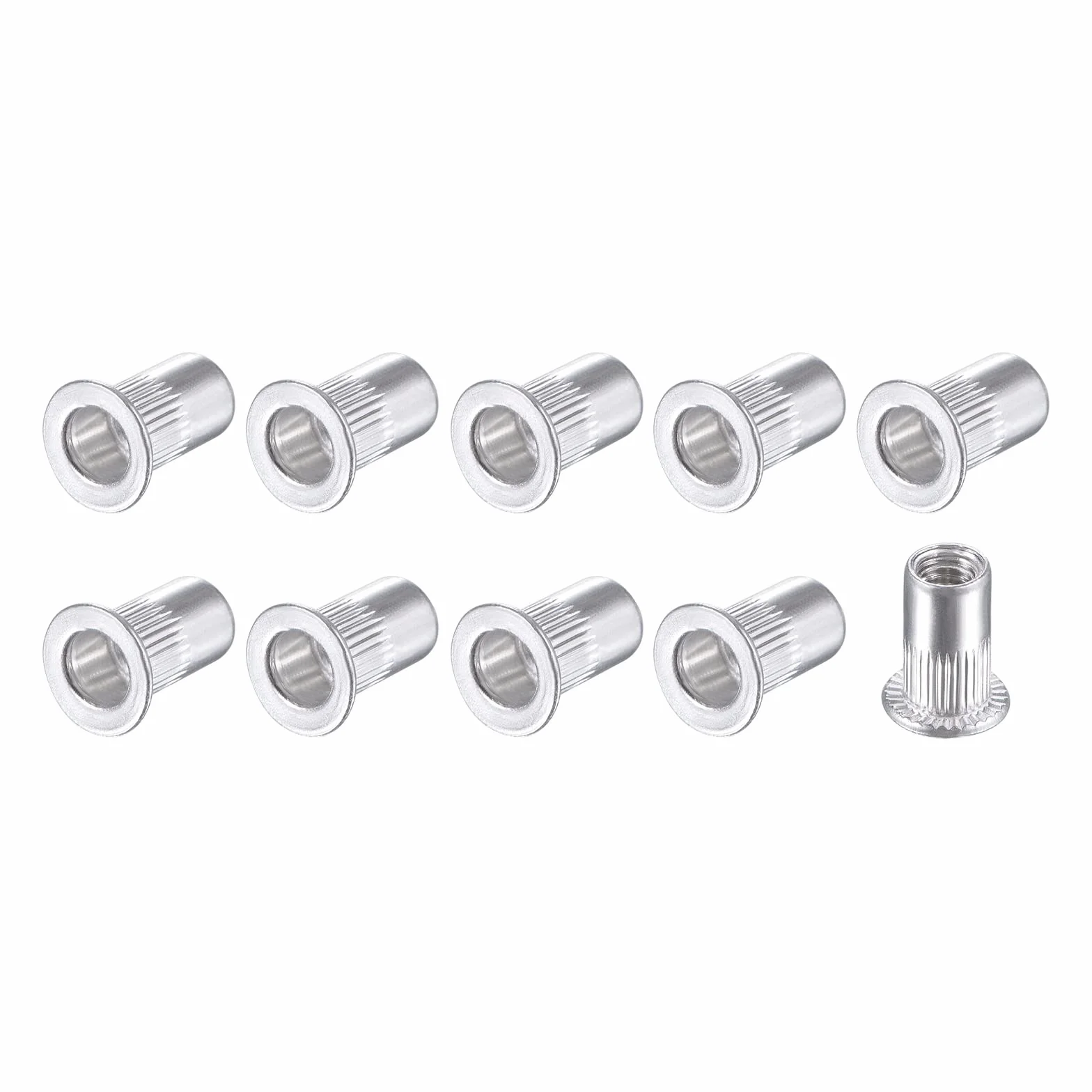 METALLIXITY Rivetto Dadi M4 100pz Alluminio Lega Zigrinata Corpo Filettato Inserti Dado Argento
