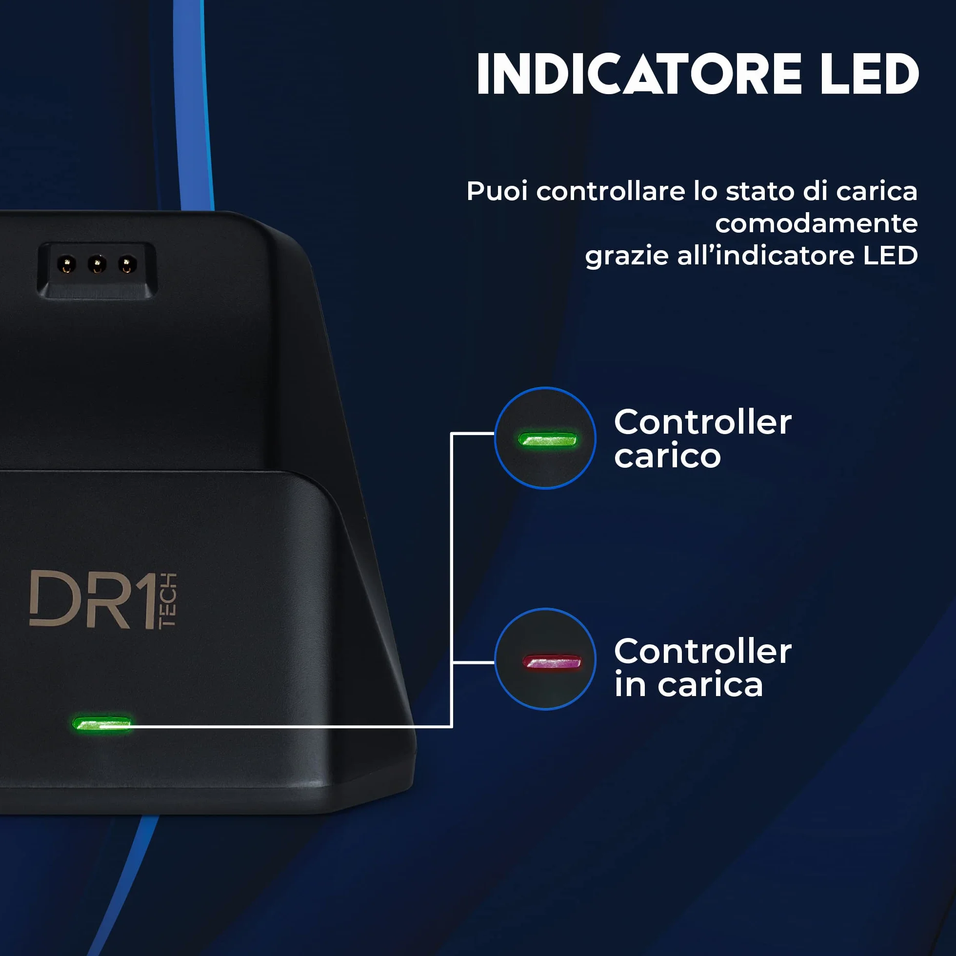 DR1TECH PowerSetX Stazione di Ricarica Rapida per Controller XBOX One X/S, Series X/S + Batteria 1200 mAh - Accessori per XBOX (Controller NON Incluso) [Amazon Exclusive]