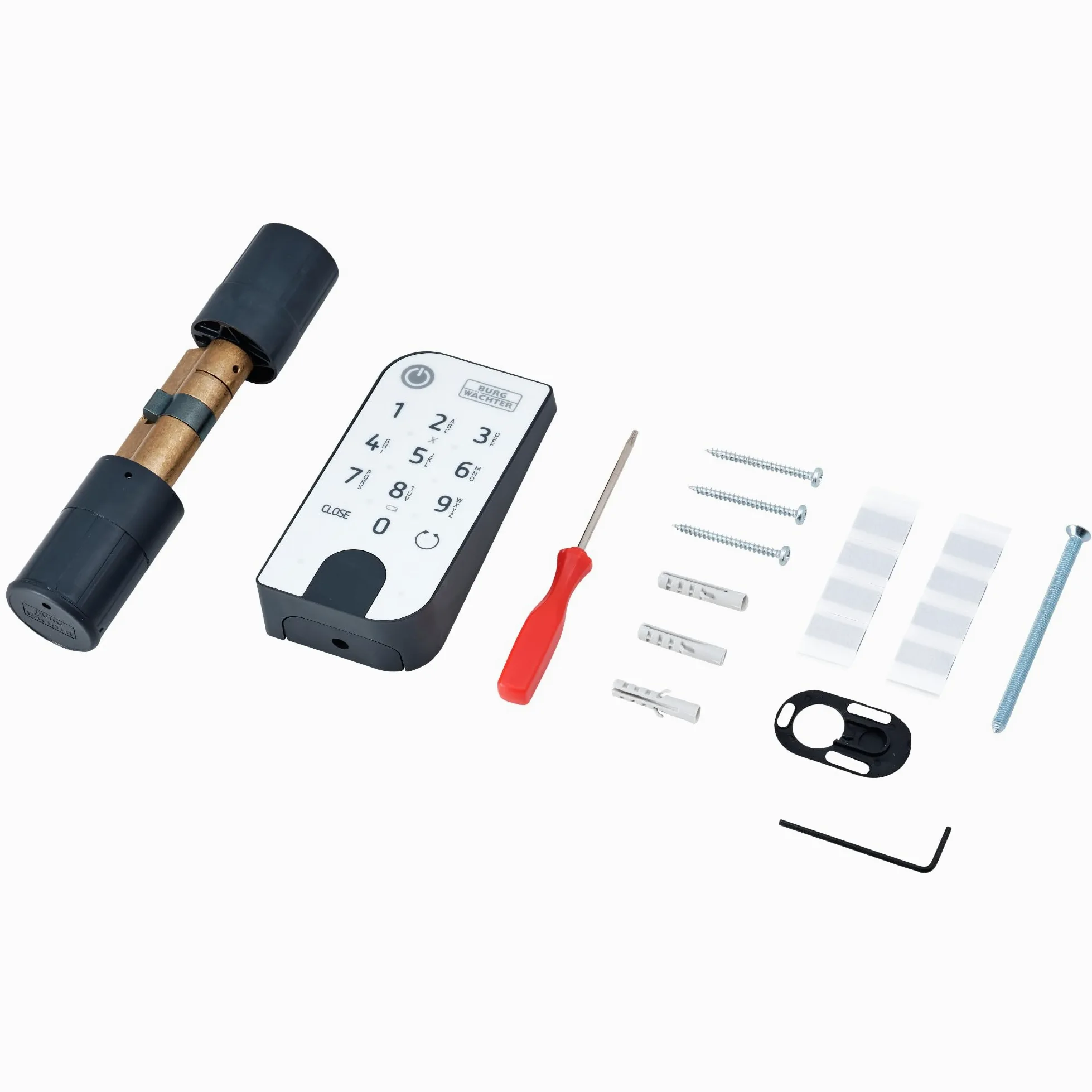 BURG-WÄCHTER Serratura Elettronica secuENTRY per Porte d’Ingresso, Funzionamento con Codice Numerico, App o Chiave con Telecomando, incl. Cilindro, Entry Home 2.0