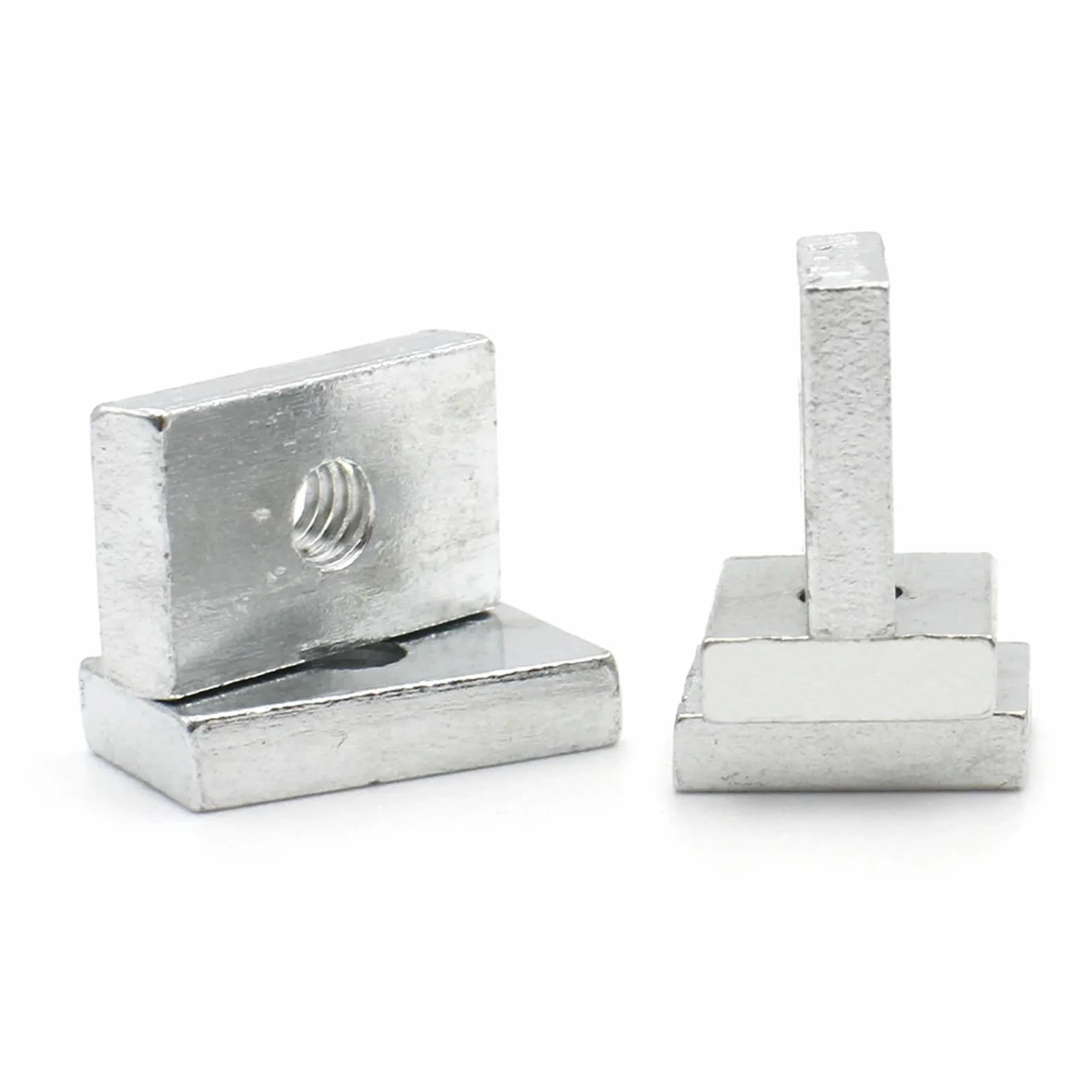 50 pezzi Dadi quadrati sottili rettangolari in acciaio al carbonio zincato M3 M4 M5 M6 M8 Blocco scorrevole for profili in alluminio M6-24x12x2.5