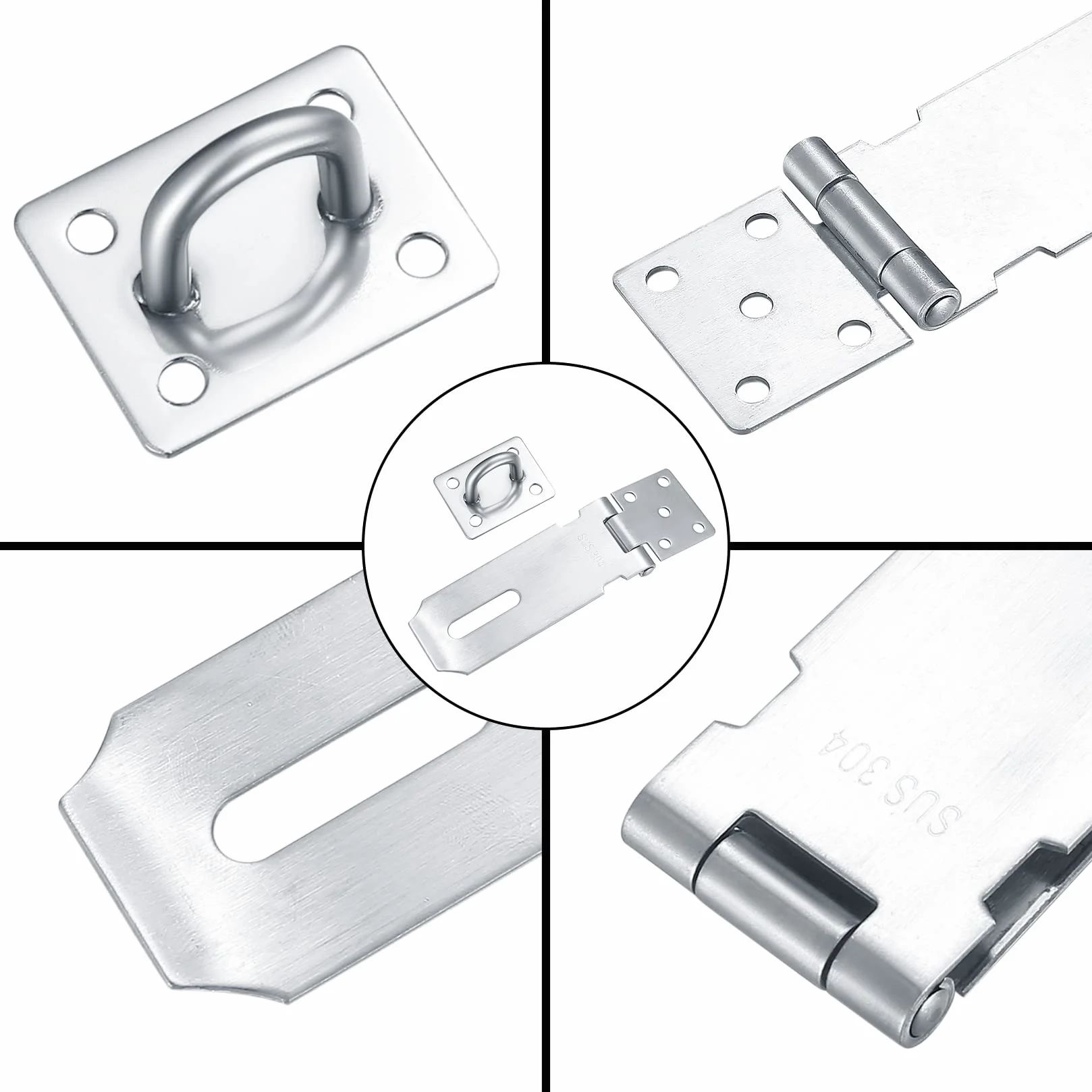 Lucchetto con Chiusura a Viti in Acciaio Inox per Porta di Giardino, Armadio, Cassetto e Cancello