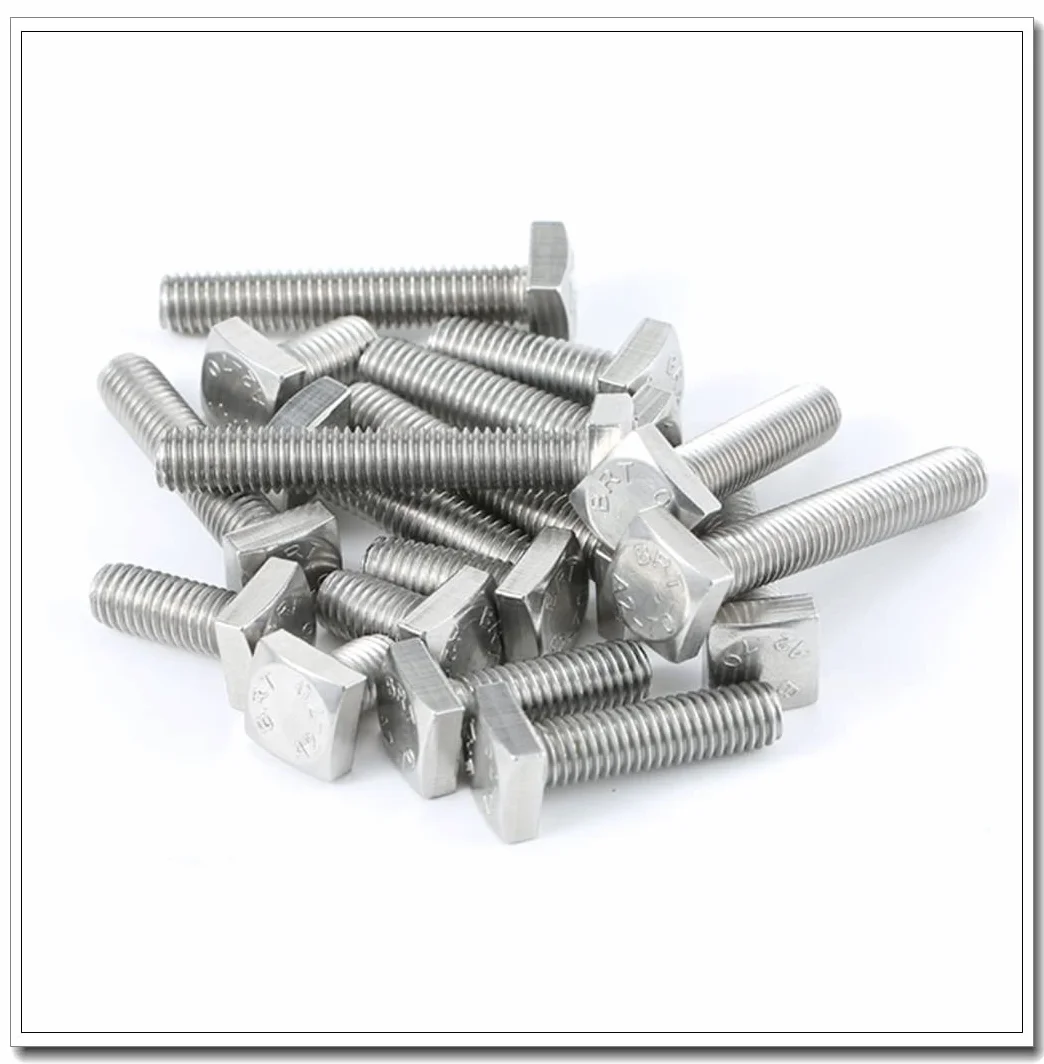 Bullone Testa Quadrata M8x60mm Acciaio Inossidabile 304 4 Pezzi