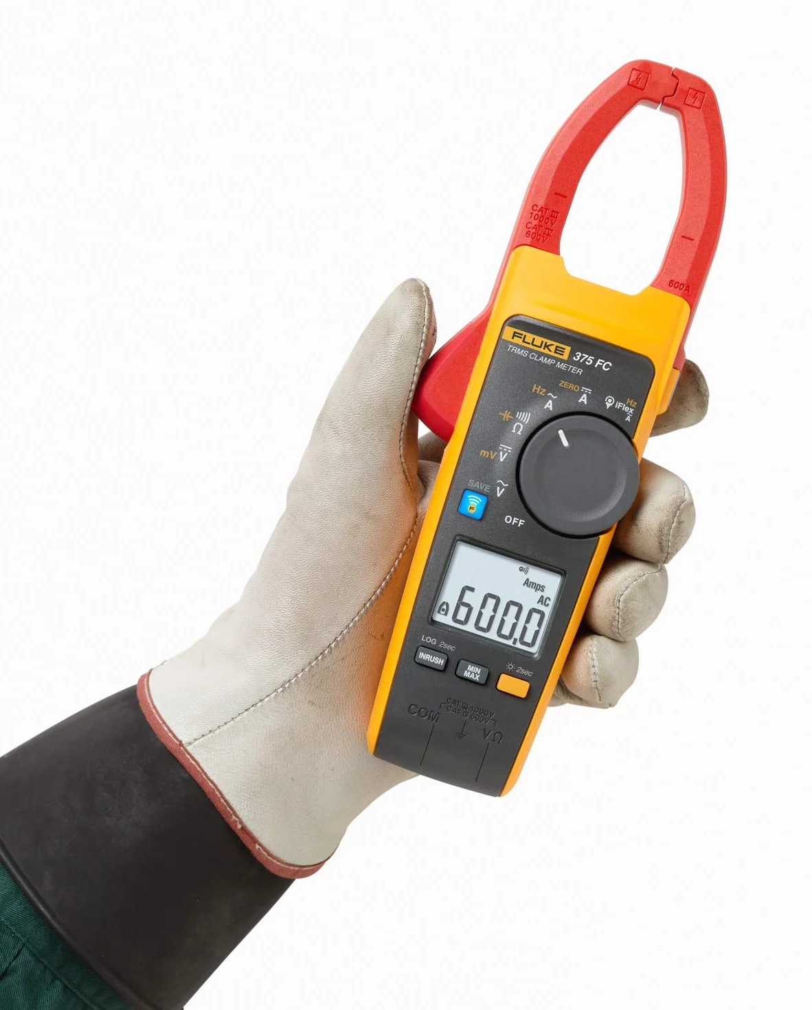 Fluke 375FC Multimetro a pinza 600A, 1000V AC/DC, TRMS, datalogger, frequenza, Fluke Connect