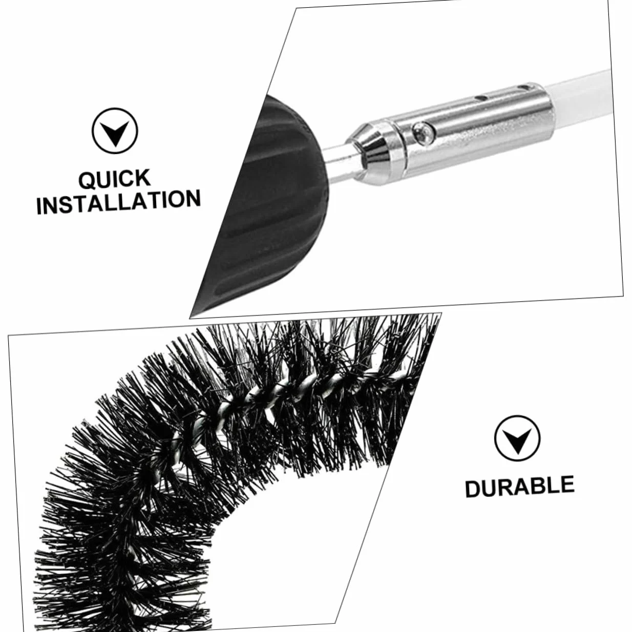 Spazzola per Stufa 9 Aste in Nailon Flessibili per Canne Fumarie | Kit Spazzacamino, Pulizia Tubi Pieghevoli, Non Graffia, per Canne Metalliche e Camini in Mattoni