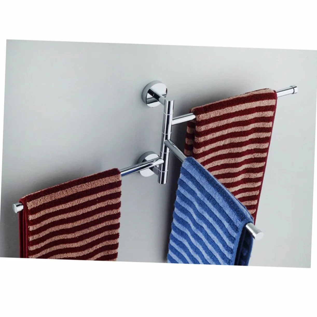 Portasciugamani Girevole in Acciaio Inox, 1 Pezzo, Argento | Resistente alla Ruggine, Salvaspazio, per Bagno e Cucina, Design Semplice Lega di Zinco