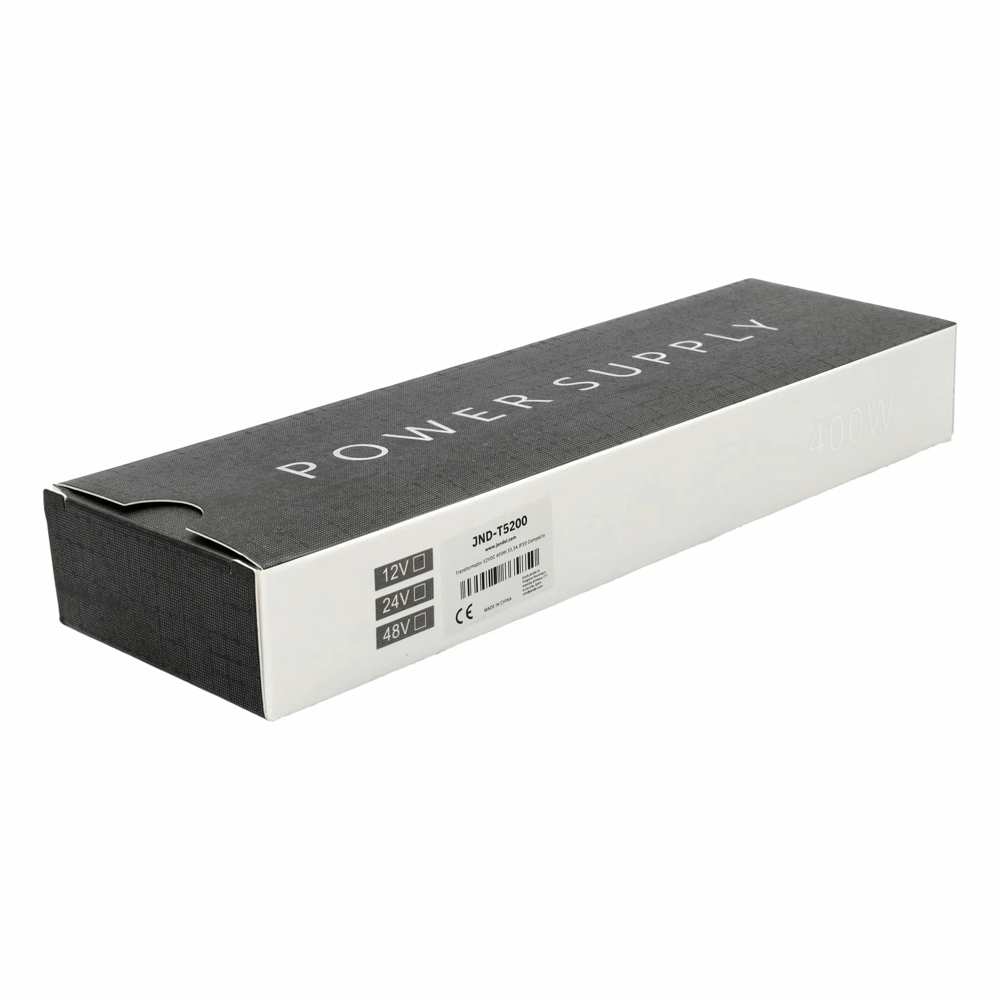 Jandei - Alimentatore trasformatore compatto 110/220 V AC a 12 V DC 400 W 33,33 A, installazione interna IP20 per striscia LED, neon o dispositivi a bassa tensione
