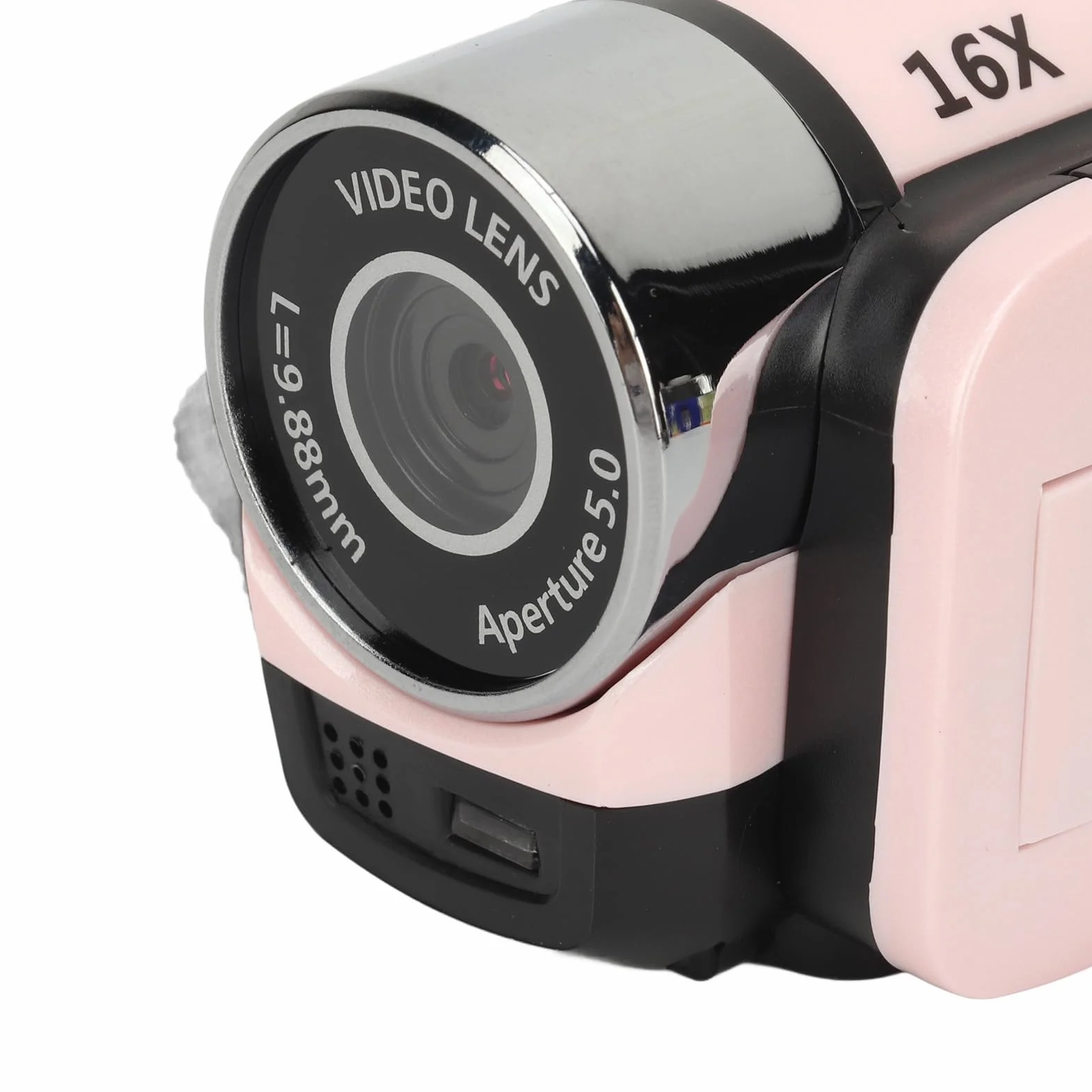 Fotocamera Digitale HD 1080P, Videocamera per con Zoom 16X con Schermo Ruotabile da 2,4 Pollici per la Fotografia, Fotocamera Selfie Portatile da 16 MP con Luce di (PINK)