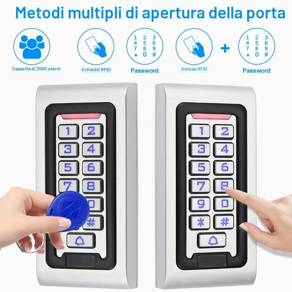 IP68 Kit del Sistema di Controllo di Accesso Della Porta Impermeabile Tastiera RFID Metallo 125KHz WG26 + Serratura Magnetica Elettrica 180KG + Schede Chiave 10PCS