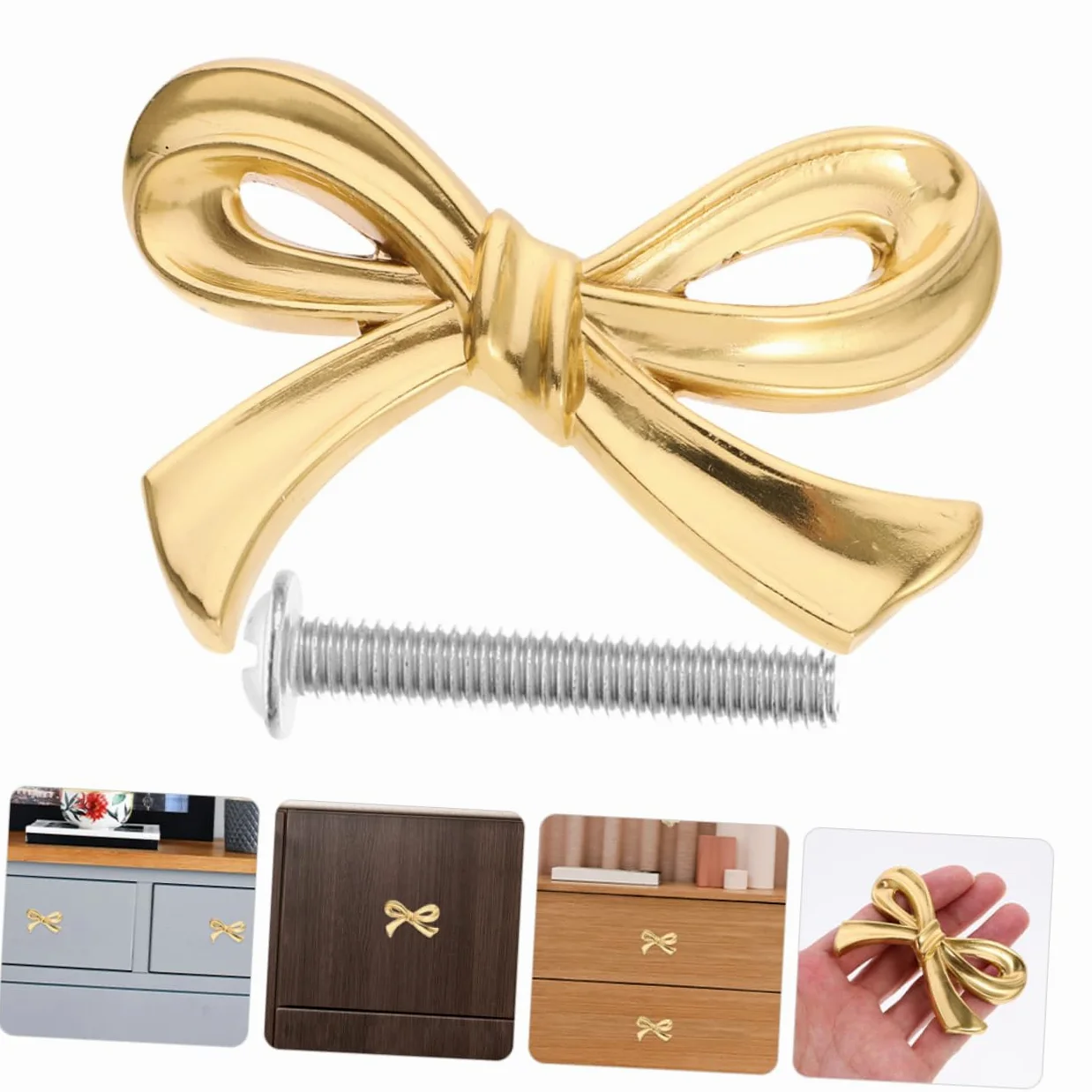 Artibetter 5 Set Pomelli Per Cassetti Pomelli Per Mobili Pomelli Per Porte in Ottone Con Fiocco Pomelli Decorativi Per Guardaroba Facile Installazione 2 Pezzi * 5