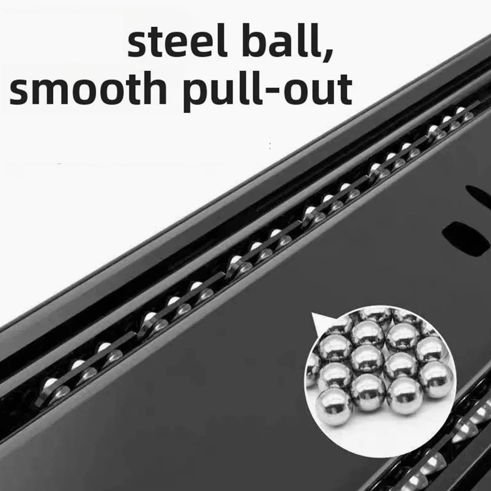 Guide for cassetti in acciaio laminato a freddo da 2 pezzi 10-20 pollici - Binario scorrevole for mobili hardware a tre sezioni for cassetto chiuso Per Mobili(14-inch)