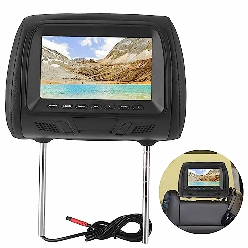 Lettore DVD per Poggiatesta per Auto, Monitor per Poggiatesta da 7 Pollici TV per Bambini Lettore DVD per Auto TV Portatile con Supporto per Poggiatesta Video 1080P