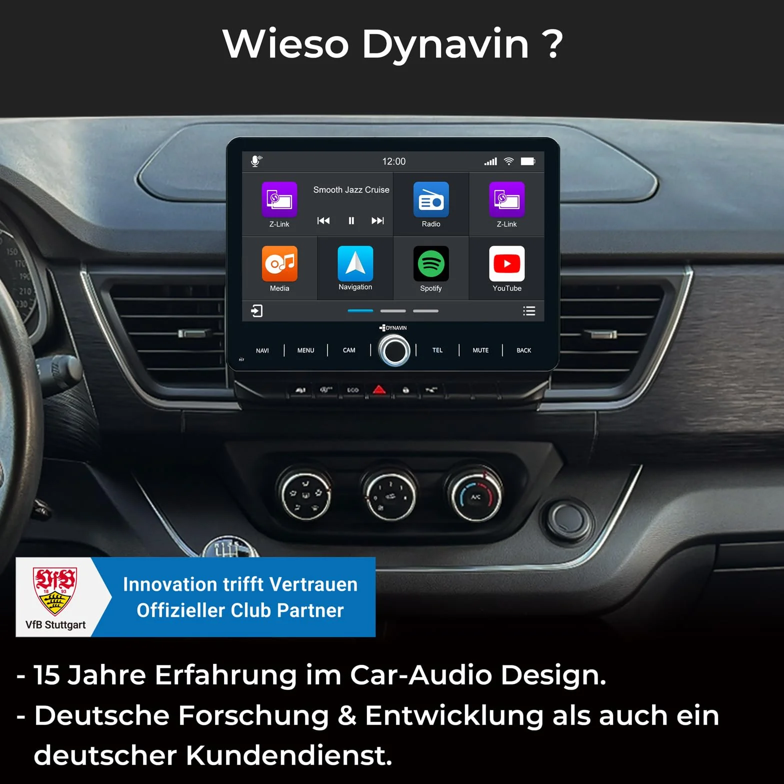 DYNAVIN Android Autoradio Navigatore per Renault Trafic Kangoo dal 2021, 10,1 pollici Radio con Wireless CarPlay e Android Auto | Head-up Display | Dab+ Radio: D9-KG21 Premium Flex