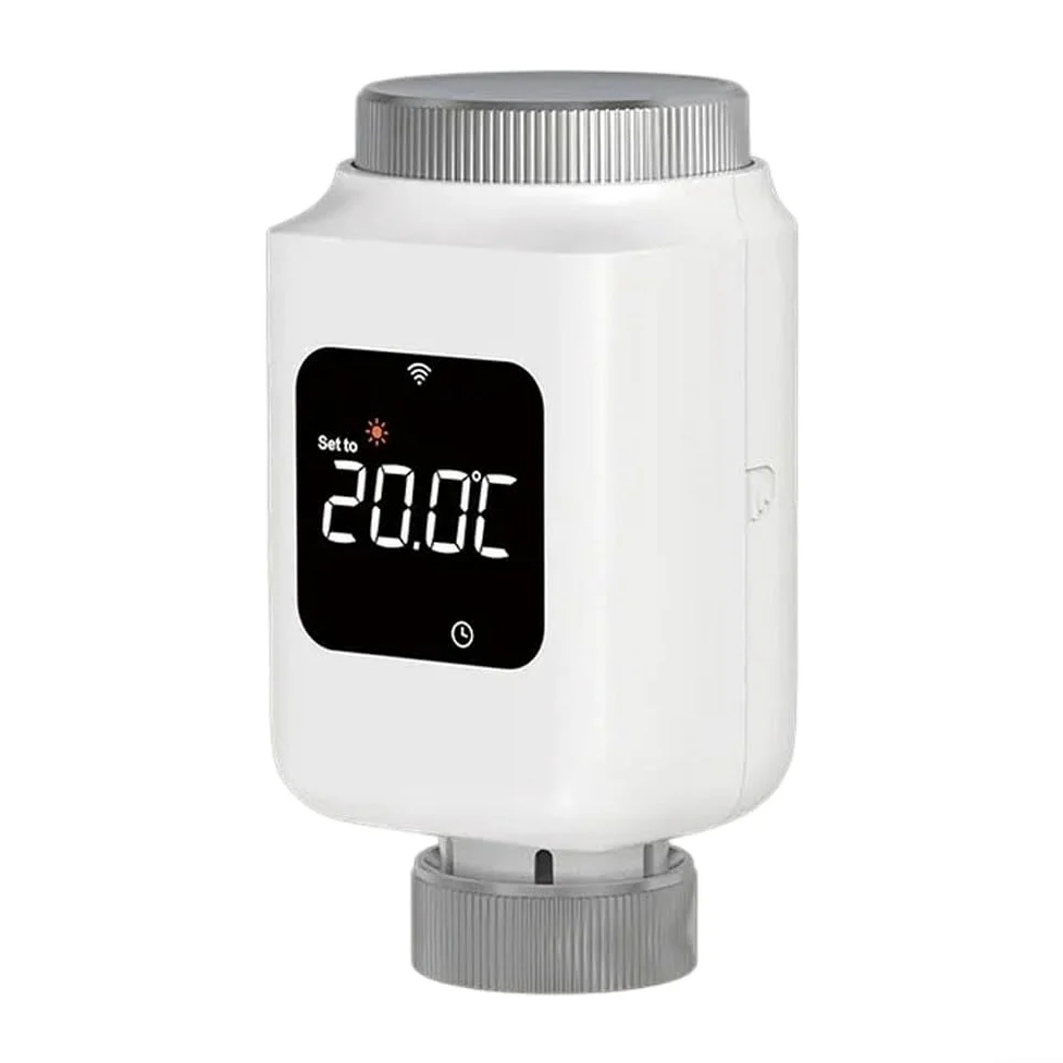 Smart for zigbee Valvola termostatica per radiatore con controllo app tuya, attuatore TRV per riscaldamento programmabile per risparmio energetico domestico, rilevamento apertura finestra, bianco