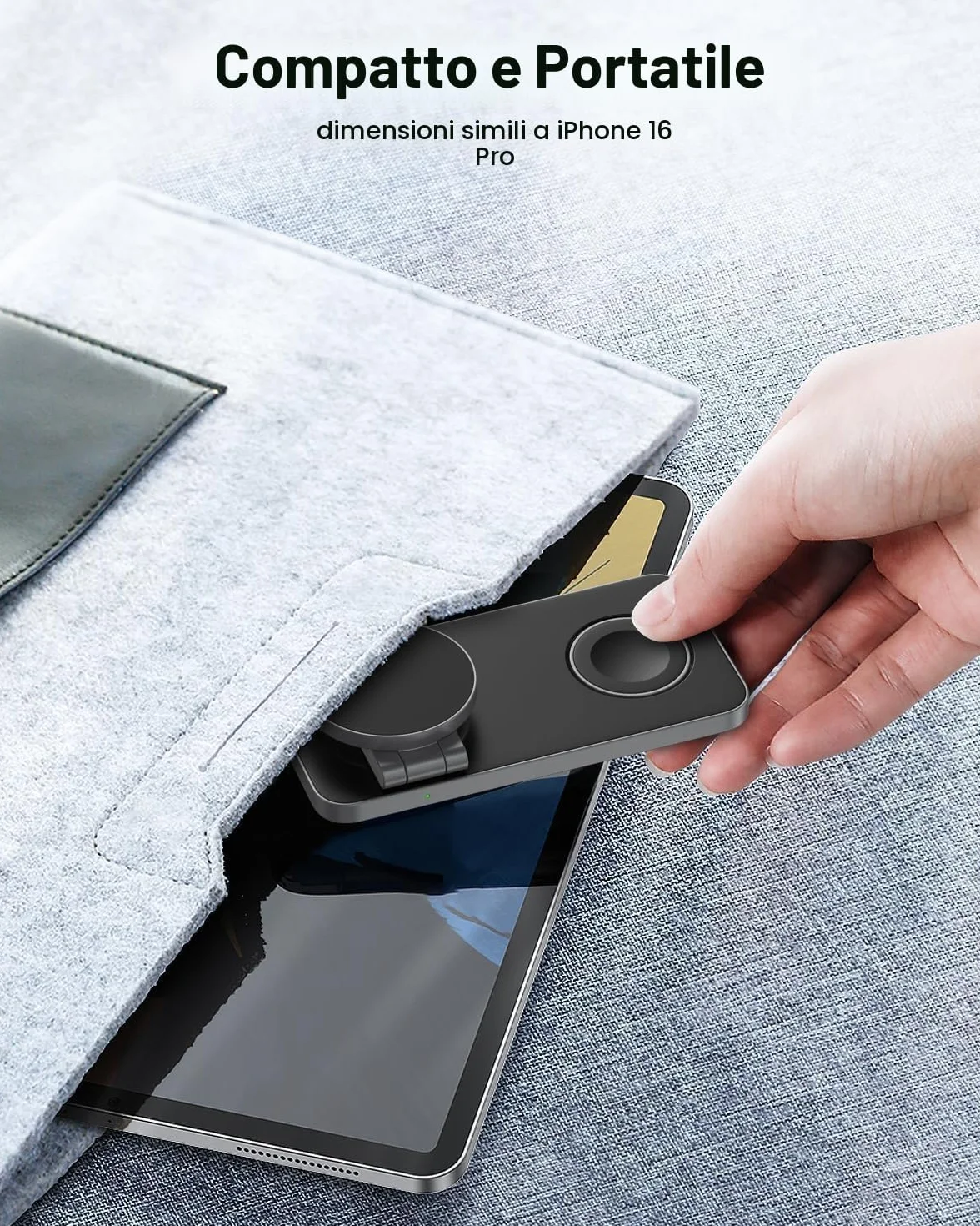 Caricatore Wireless per iPhone con Mag-Safe, 3 in 1 stazione di ricarica per Apple Inductive Wireless Charger per iPhone 17e 17 16 15 14 13 12 Air, Apple Watch 10/9/8/7/6/SE/5/4/3/, per AirPods Pro