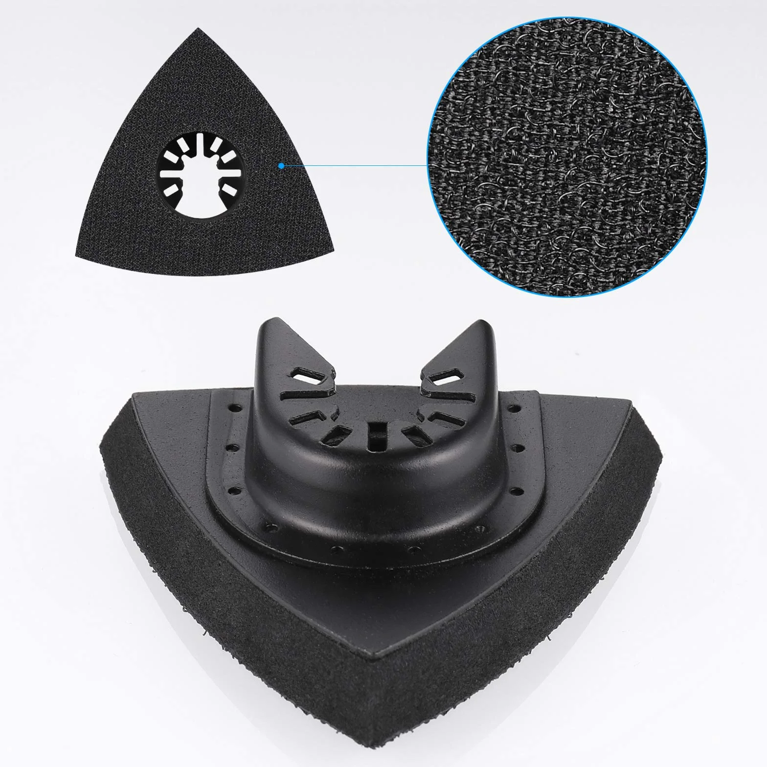 JIZZU Piastra di Levigatura Accessori, 4 Pezzi Piastra Strumenti di Levigatura 80mm, Piastra di Levigatura Utensile Multifunzione Utensili, per Legno, Metallo, Intonaco
