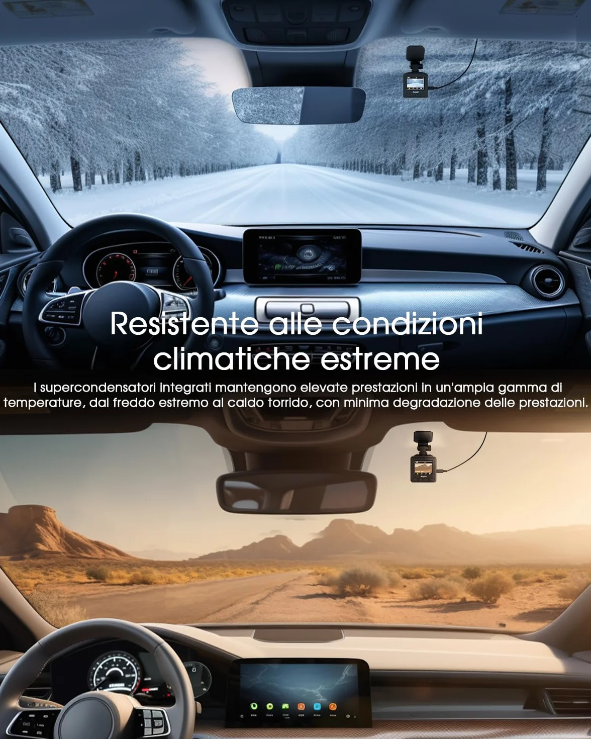 Avylet 2K Dash Cam Wi-Fi Con Scheda 64GB, Mini Telecamera per Auto 1440P con APP, Dashcam Auto GPS Esterno, WDR, Visione Notturna, 24H Monitor di Parcheggio, Rilevamento di Movimento, G-Sensor