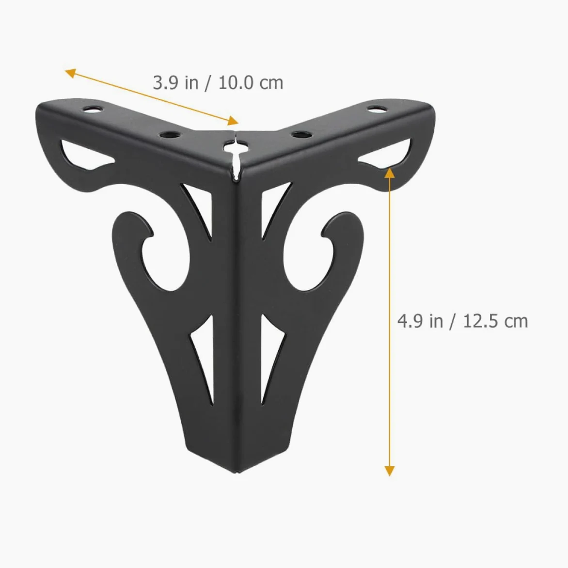 GALPADA Gambe per Mobili in Ferro Nero, 4 Pezzi, Forma Conica Triangolare, Protezione Stabile per Tavoli e Mobiletti