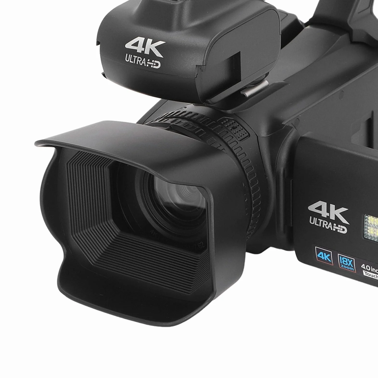 Dpofirs Videocamera 4K UHD, Videocamera WiFi 64MP con Zoom Digitale 18X con Touch Screen da 4 Pollici, Videocamera per Portatile NightVision con Luce di Riempimento Webcam per
