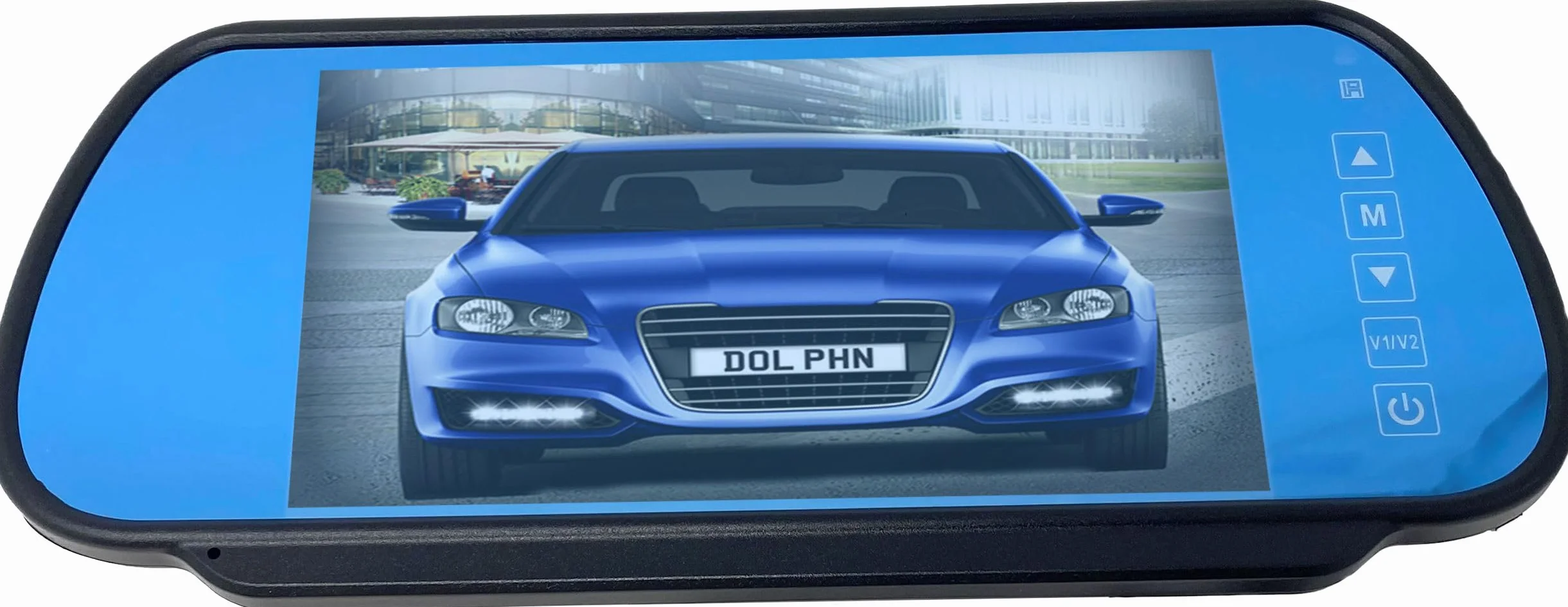 Monitor Automotive Dolphin di visualizzazione dello schermo dello specchietto retrovisore 7 pollici per furgoni con gambo adesivo