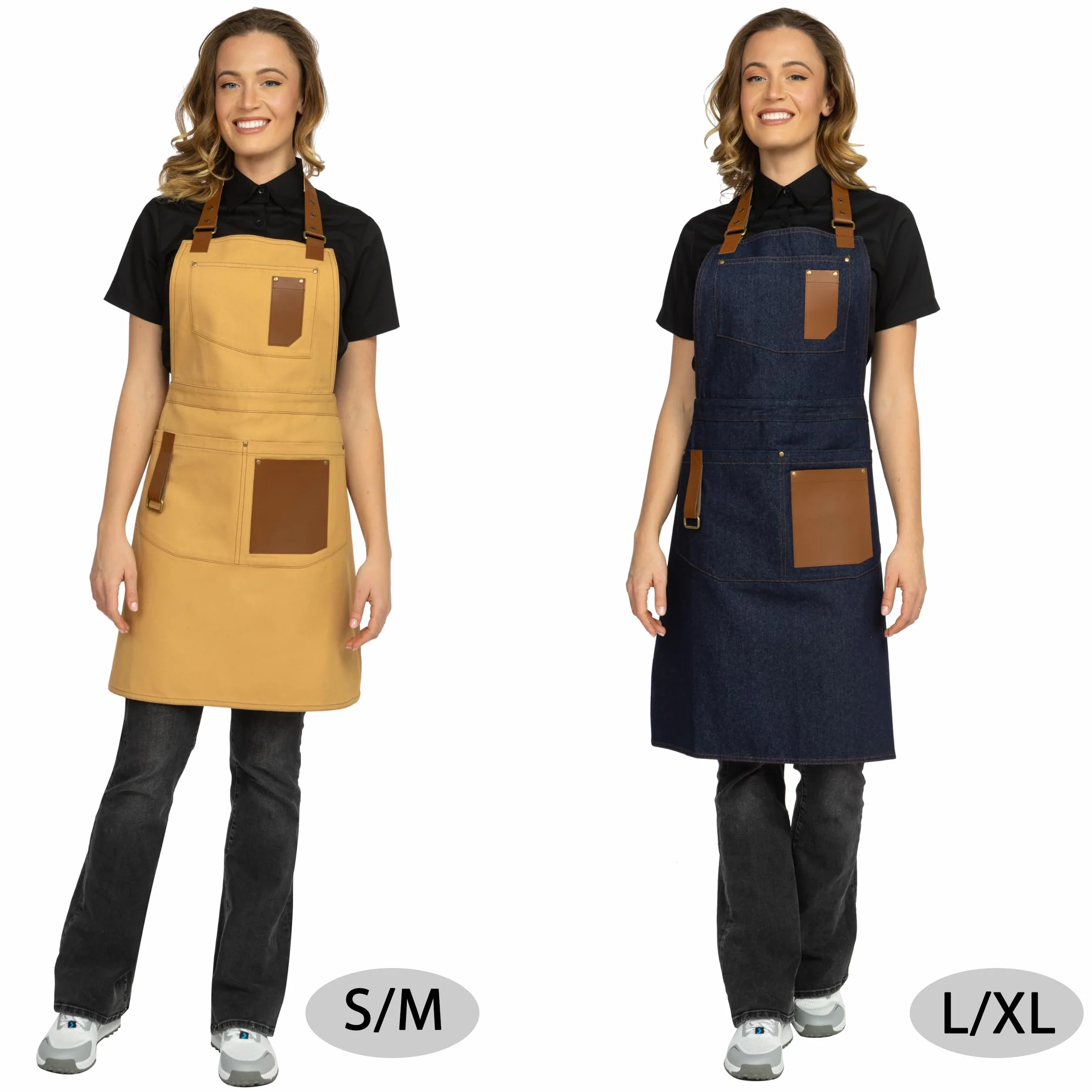 PALLTEX GERARD Grembiule da Lavoro Unisex – Grembiule in Tela Premium con Bretelle Regolabili e Tasche Multiple per Cucina, Ristorante, Bar, BBQ, Artigianato e Altro