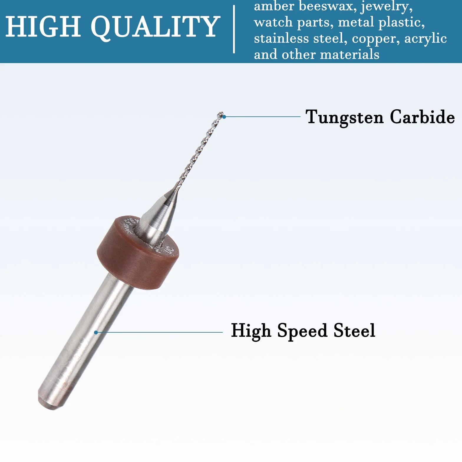 QUARKZMAN Punte Trapano Carburo Tungsteno 0,6 mm PCB x 10 pz