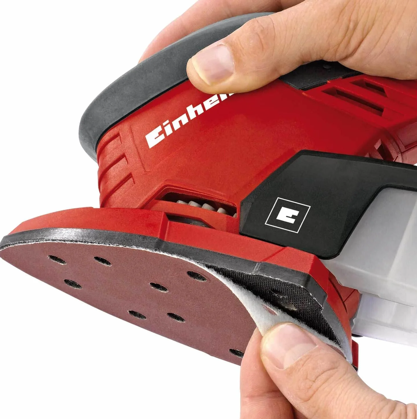 Einhell TE-OS 1320 LEVIGATRICE ORBITALE PALMARE (tensione 220 V, potenza 130 W, oscillazioni al min. 24000, ampiezza oscillazioni 2 mm, platorello 150 x 150 x 100 mm, Inclusi 3 fogli carta abrasiva)