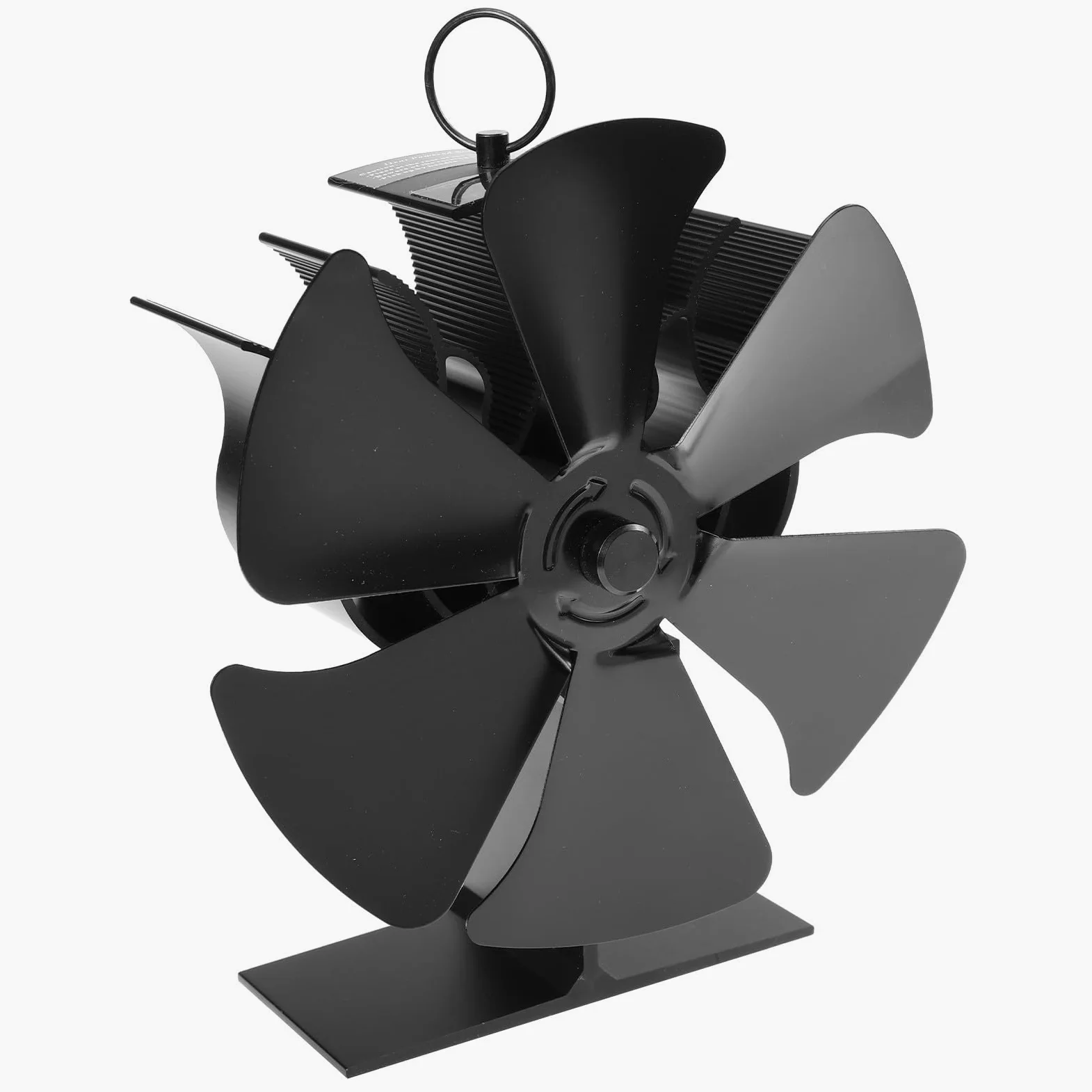 BESTYASH Ventilatore Termico per Stufa a Legna 6 Pale Nero Alluminio | Stufa Termoventilatore senza Elettricità, Ventilatore per Stufa Legna, Atmosfera Estiva