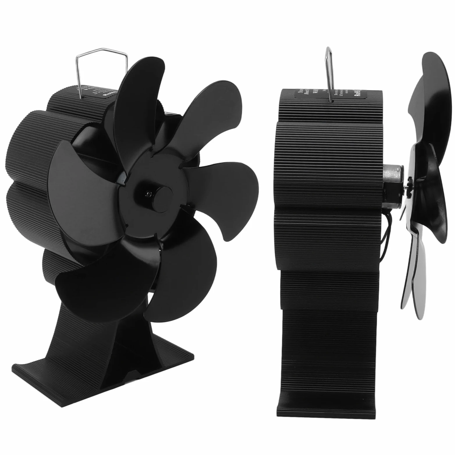 Yosoo Health Gear Ventilatore per Stufa, Ventilatore per Stufa a Legna Alimentato a Calore a 6 Pale, per Camino Termodinamico in Lega di Alluminio, Circolazione di Calore a Basso Rumore per