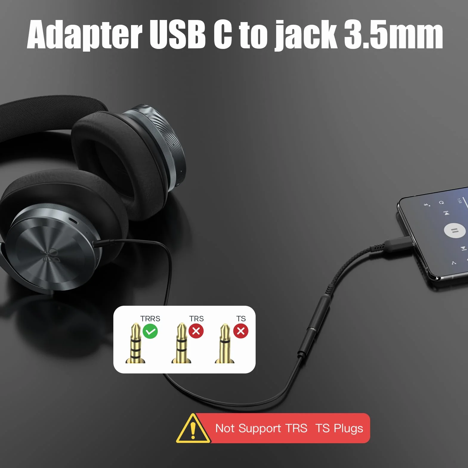 Adattatore Usb C Jack 3,5mm,Adattatore Jack Usb C Da 3.5mm,Adattatore Usb C Connettore Jack Per iPhone 17 Pro Max/17Pro/17/16/15 Samsung S24 S23 S22 Ultra Not 20 A53,Huawei P50/Pro Mate,ipad Pro Nero