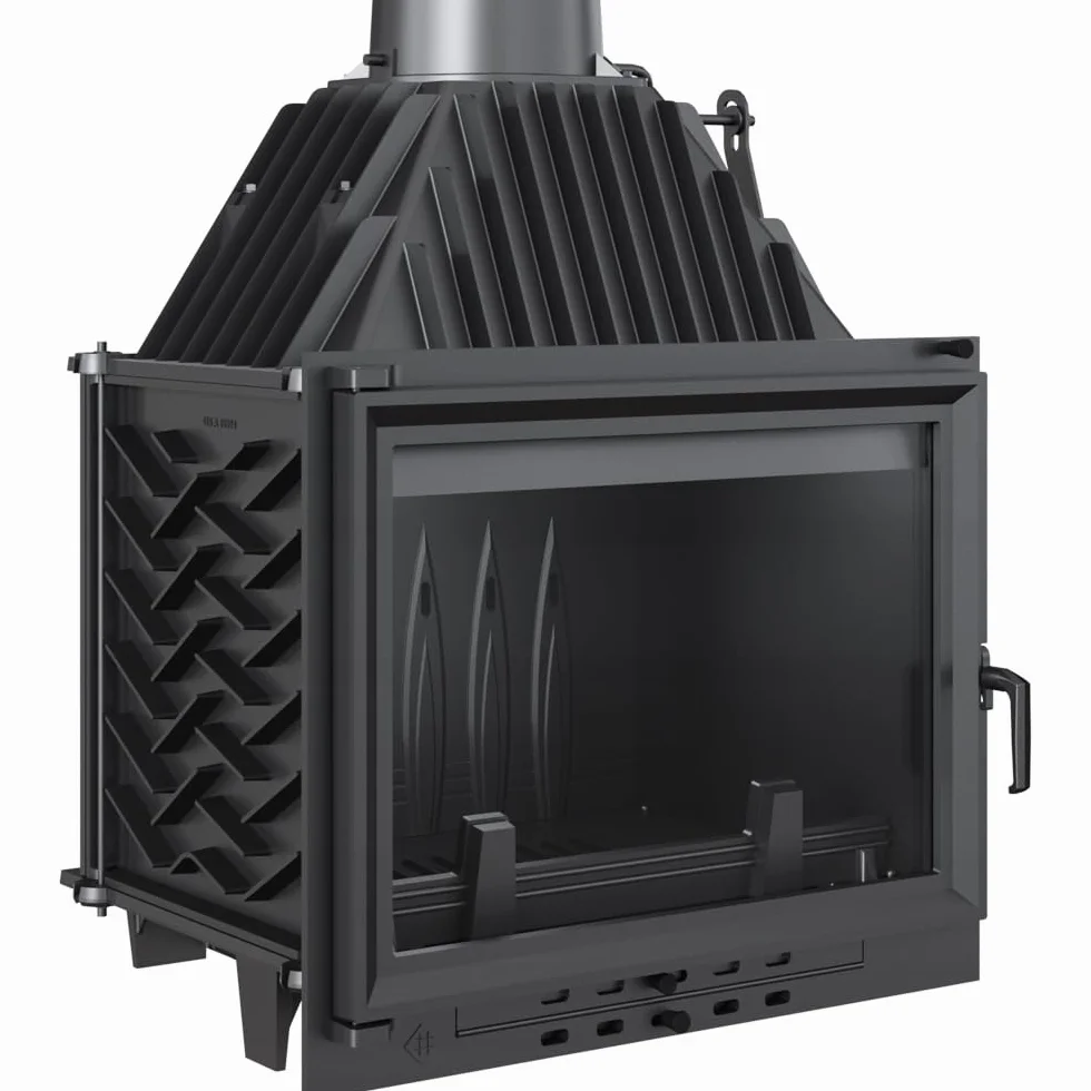 Inserto per camino 12 kW Ø150 mm ghisa vetro pulito Ecodesign BImSchV 2