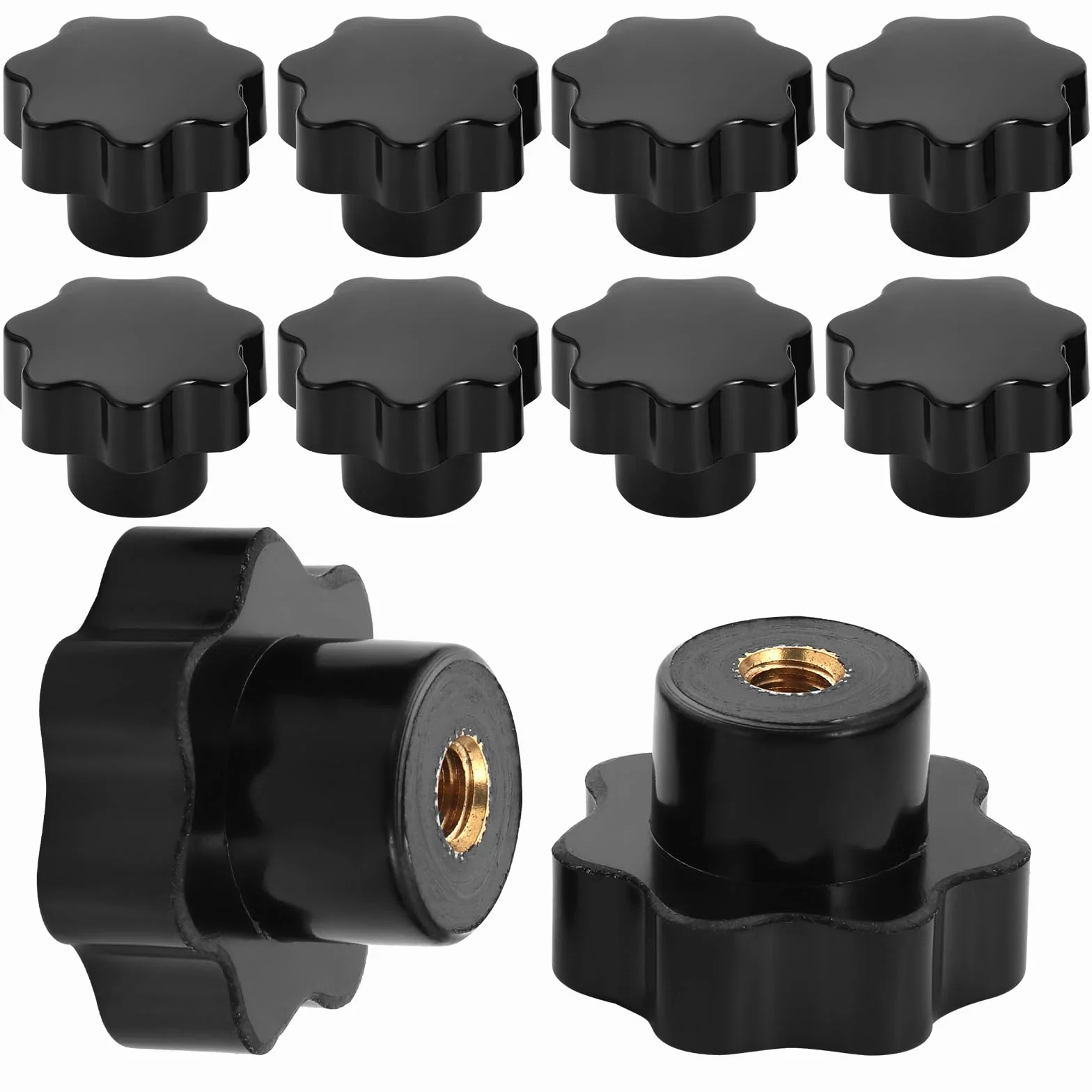 Dado a Stella M6 10 Pezzi Manopola in Plastica Filettatura Interna Dadi Serraggio Maniglia Macchina Utensile
