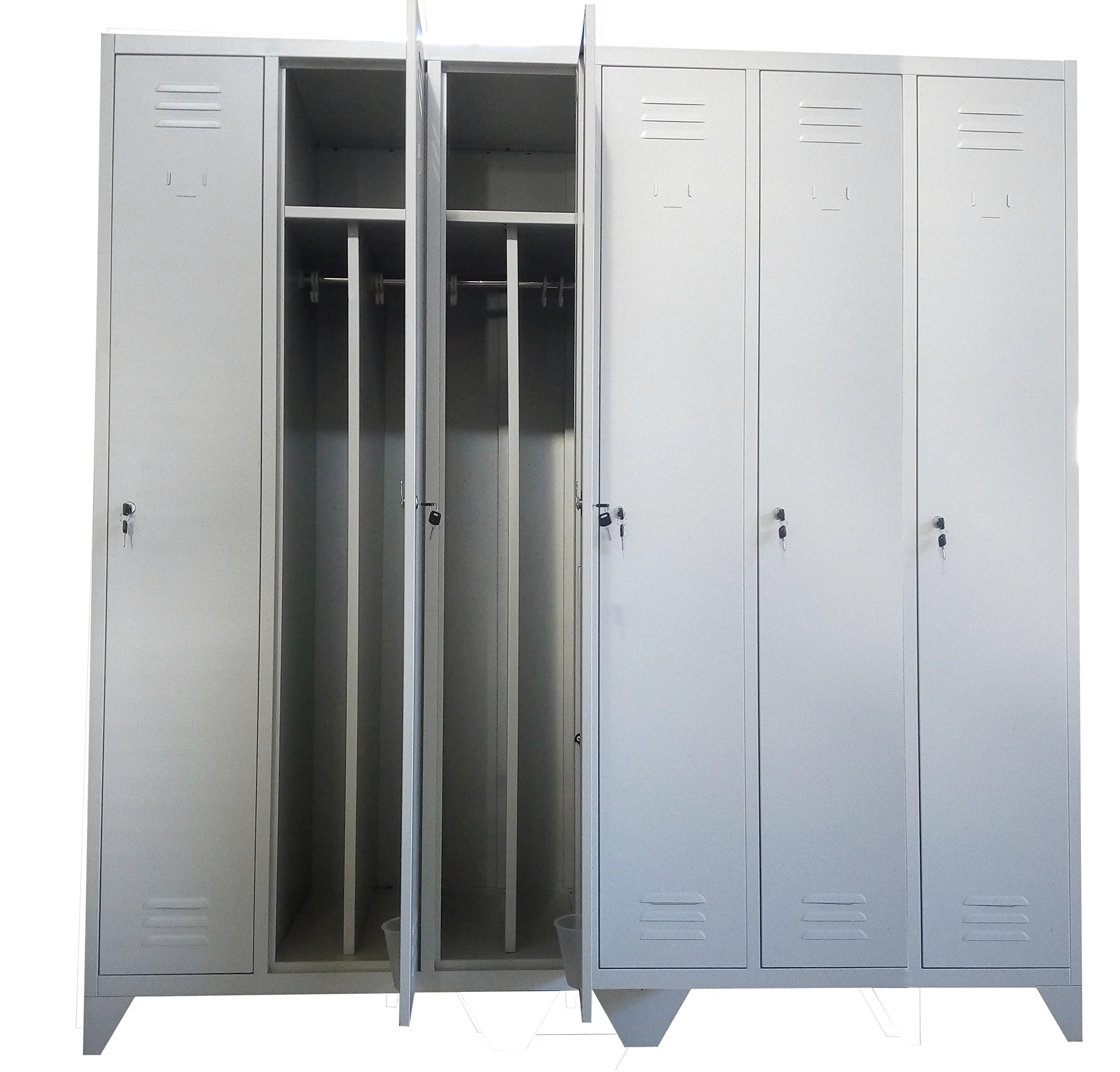 Armadio spogliatoio sporco pulito con tramezzo a 6 posti dim.cm. 180x50x180h MONTATO