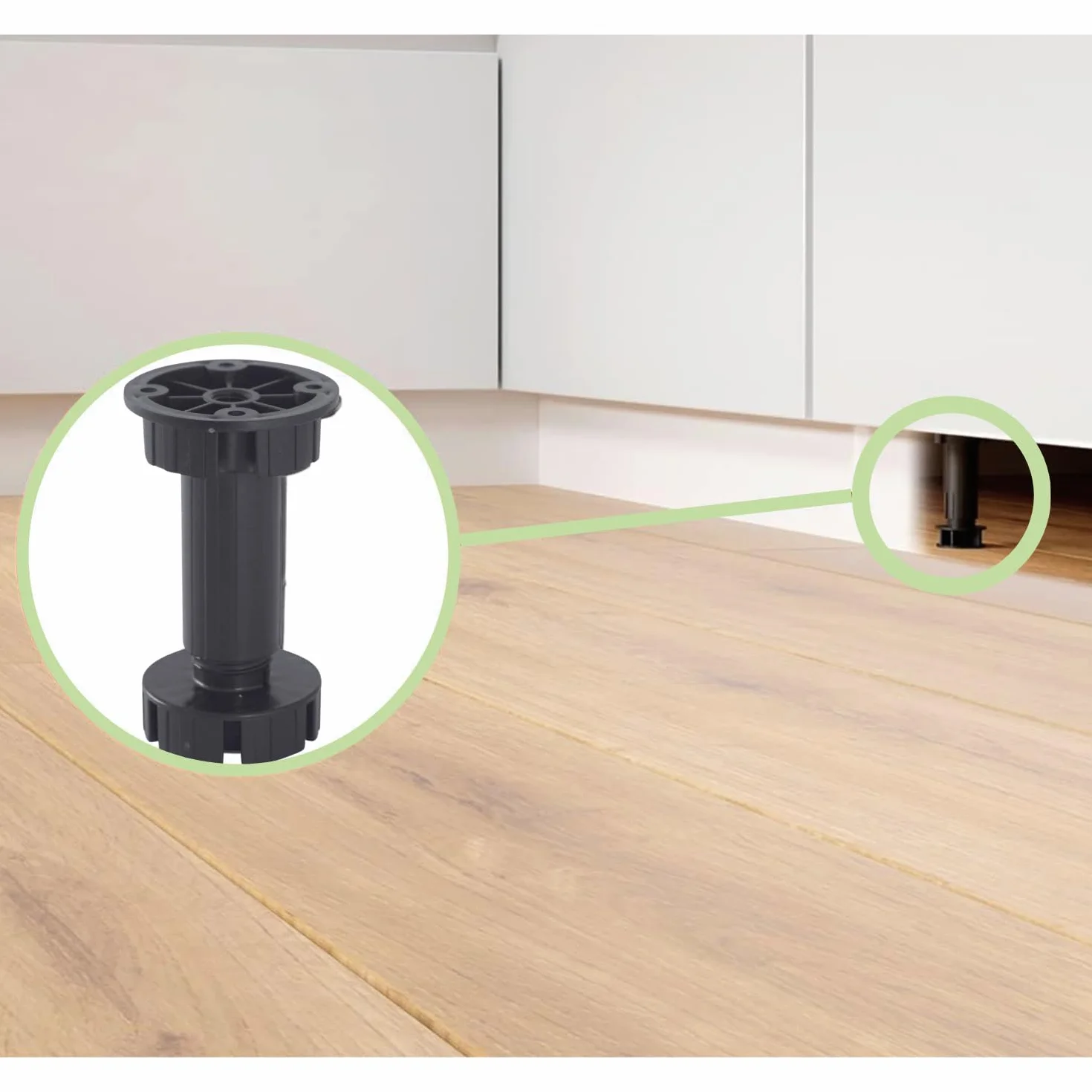 Evotrade Set di 4 Piedini Regolabili per Zoccoli da Cucina, Altezza 120 mm, Supporti Stabili, Made in Italy