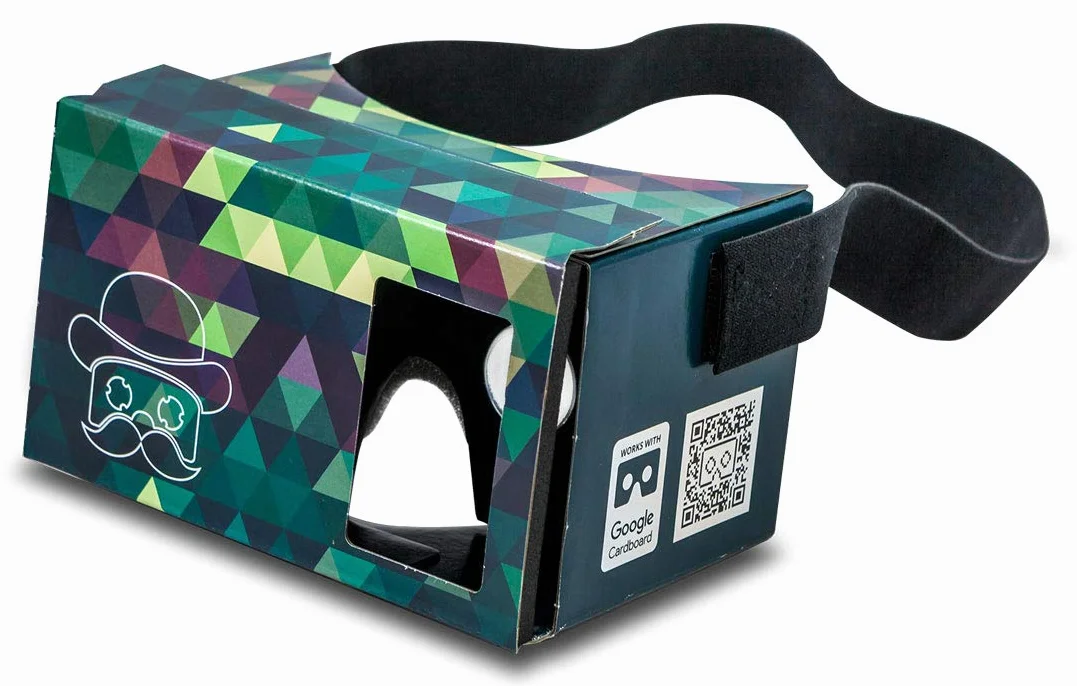 Google Cardboard 2.0 di MR.CARDBOARD. Visore VR Occhiali di realtà virtuale con cinturino per la testa per Android e Apple iOS. Fatto in Germania.