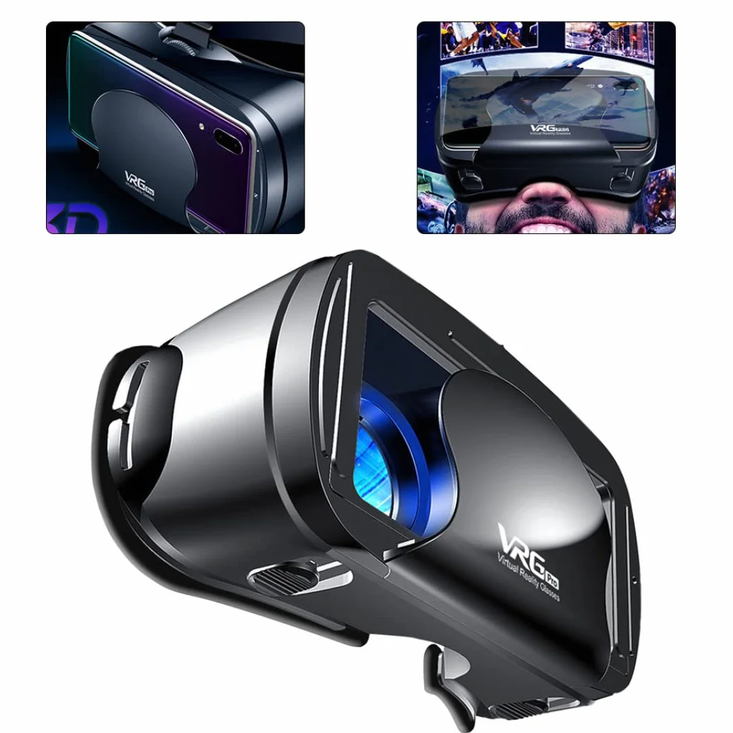 Occhiali per cuffie VR Schermo intero 3D Realtà virtuale grandangolare visiva VRG Pro per giochi di film per smartphone
