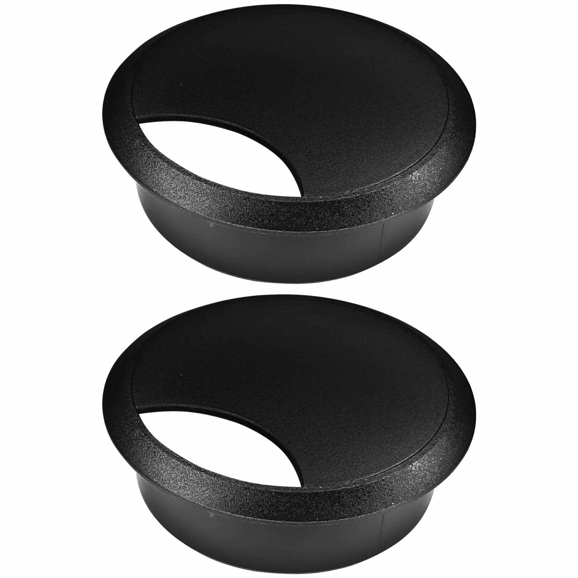 cyclingcolors 2x Passacavo plastica 70mm scrivania tondo guida per cavi elettrico (nero)