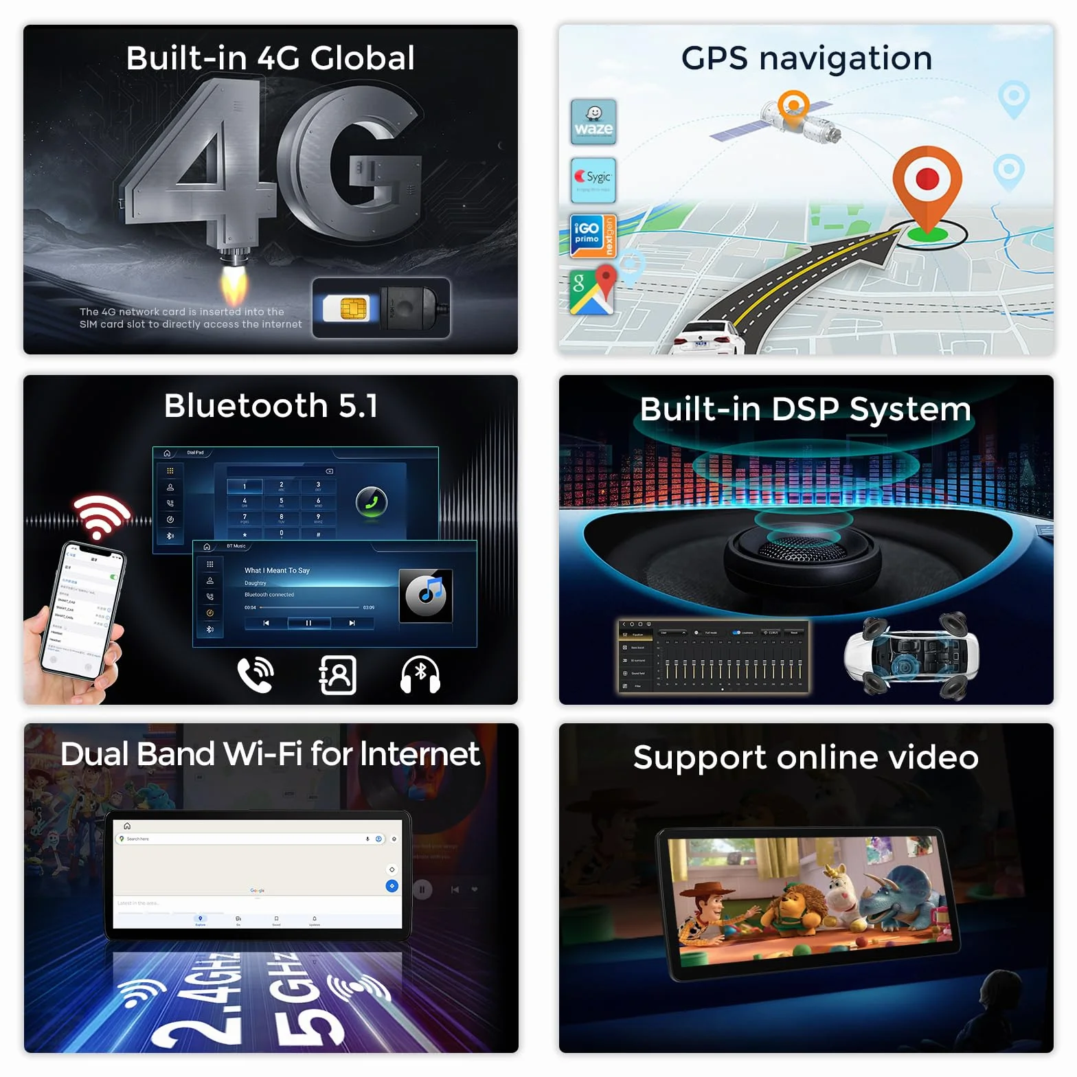 12.3" HD Car Radio Screen Stereo GPS per Mercedes C W205 GLC 253 NTG 5.0 Android 8 core Qualcomm 8 GB + 128 GB built-in Wireless CarPlay Android Auto DSP IPS 4G WiFi Bluetooth 5.1