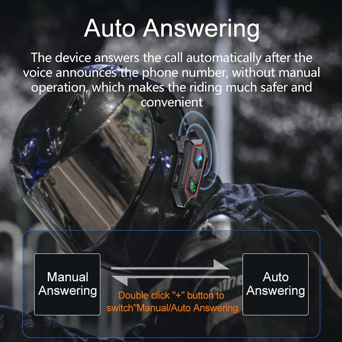 FRoon Auricolare per Sistema di Comunicazione Bluetooth per Moto, con possibilità di interfono per Due Persone, Adattabile a Normali Auricolari Bluetooth, Compatibile con Tutti i caschi,1pcs