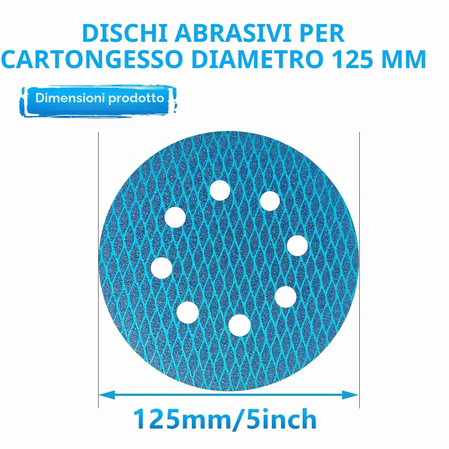 Dischi Abrasivi 125mm 80Pz Grana 60-400 8 Fori Carta Abrasiva