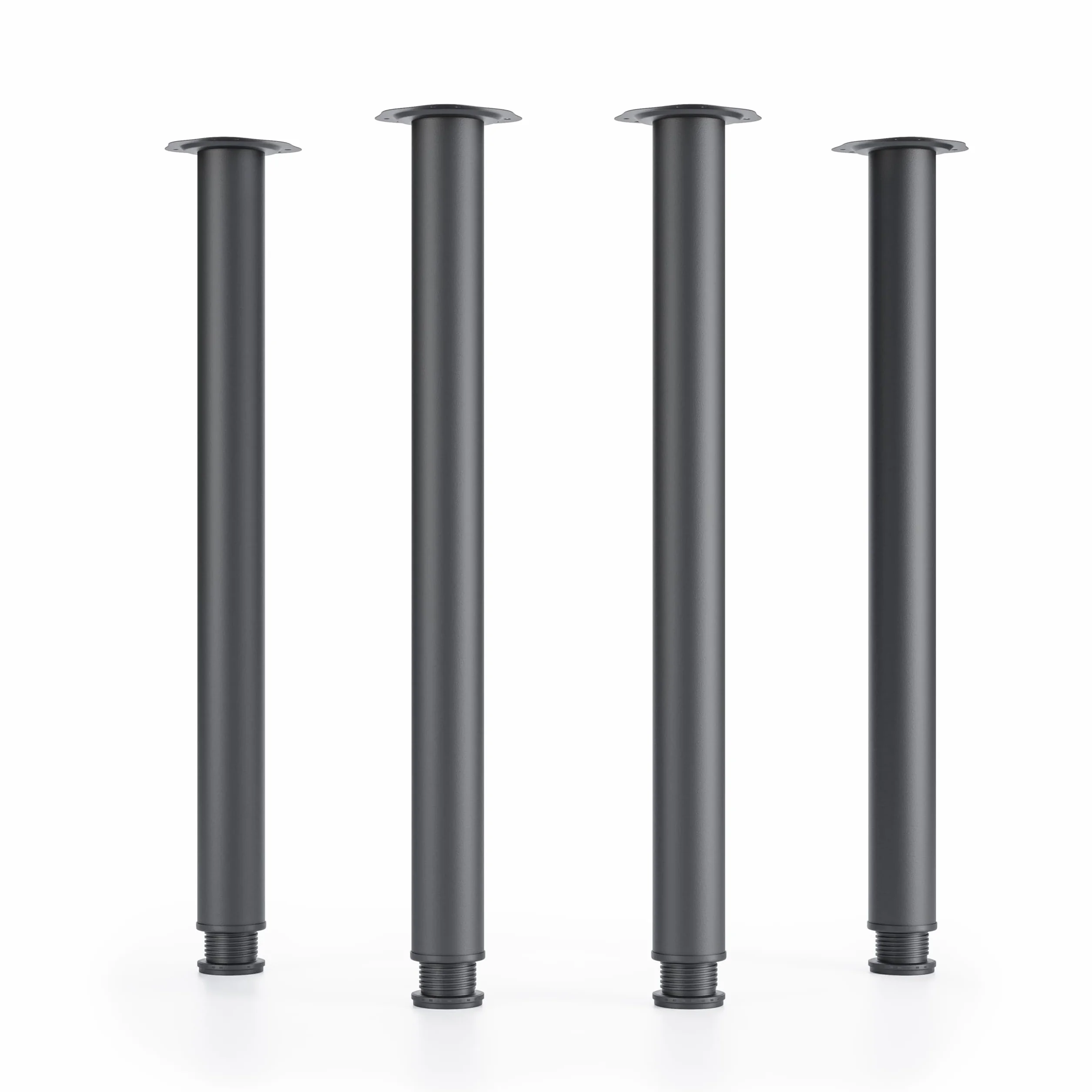 ATM Gambe da tavolo in metallo regolabili 710 mm + 30 mm Diametro 60 mm Nero