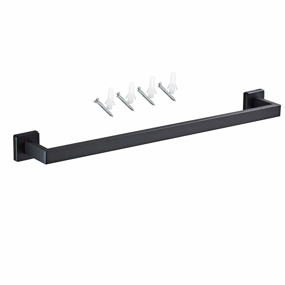 SUS304 - Barra portasciugamani in acciaio inox, 600 mm, colore: nero