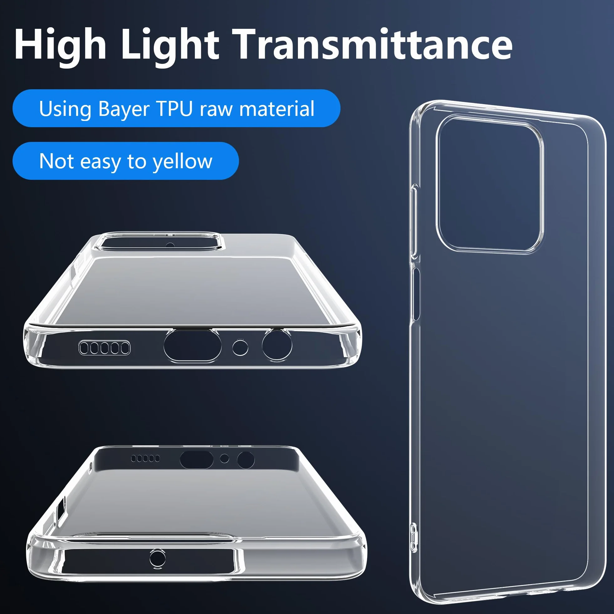 Fitudoos Cover per Honor X5C Plus,Custodia Sottile in TPU Morbido, Silicone Liquido Premium Custodia Protettiva per Honor X5C Plus- Trasparente.