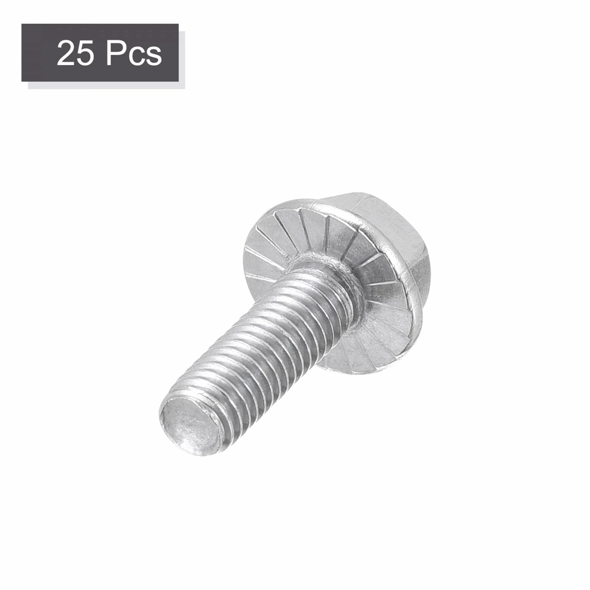 Bulloni esagonali con flangia seghettata M5 x 16 mm acciaio inox 304 25 pezzi