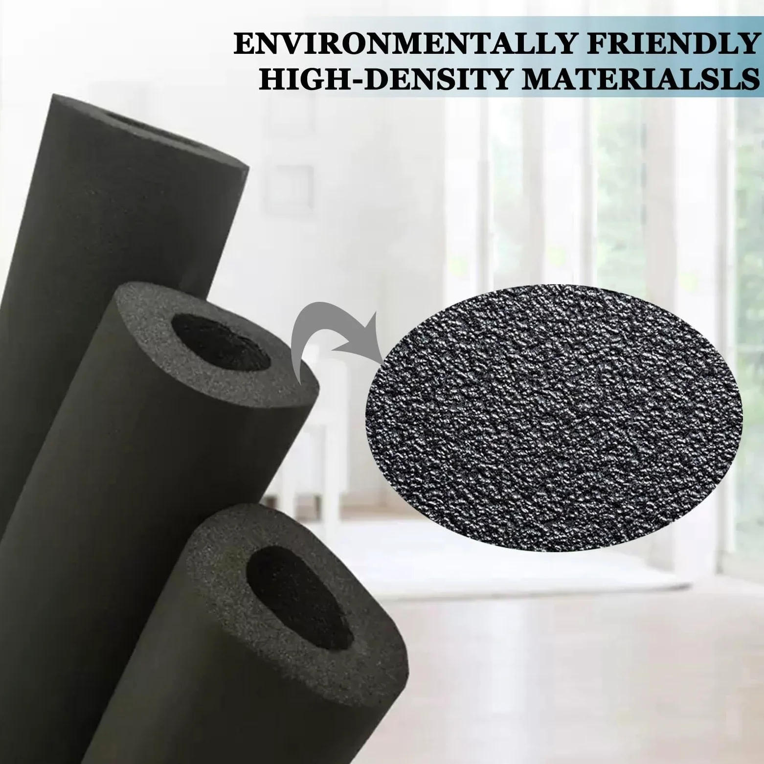 tubo isolante in schiuma, Antigelo Isolamento termico Tubo in gomma e schiuma plastica Nero(43mm)