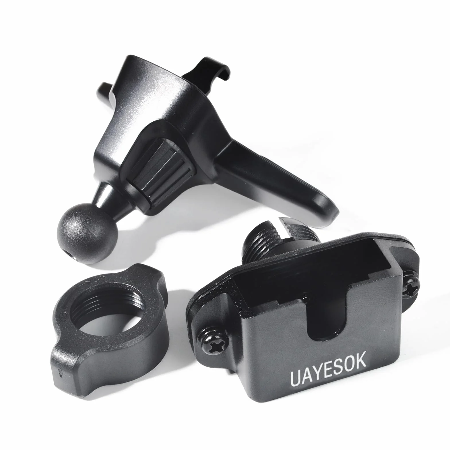 UAYESOK Staffa di ventilazione per apparecchiature radio, supporto girevole per auto con doppio supporto e clip universale, compatibile con Motorola Kenwood Baofeng Icom Midland Yaesu Walkie Talkie