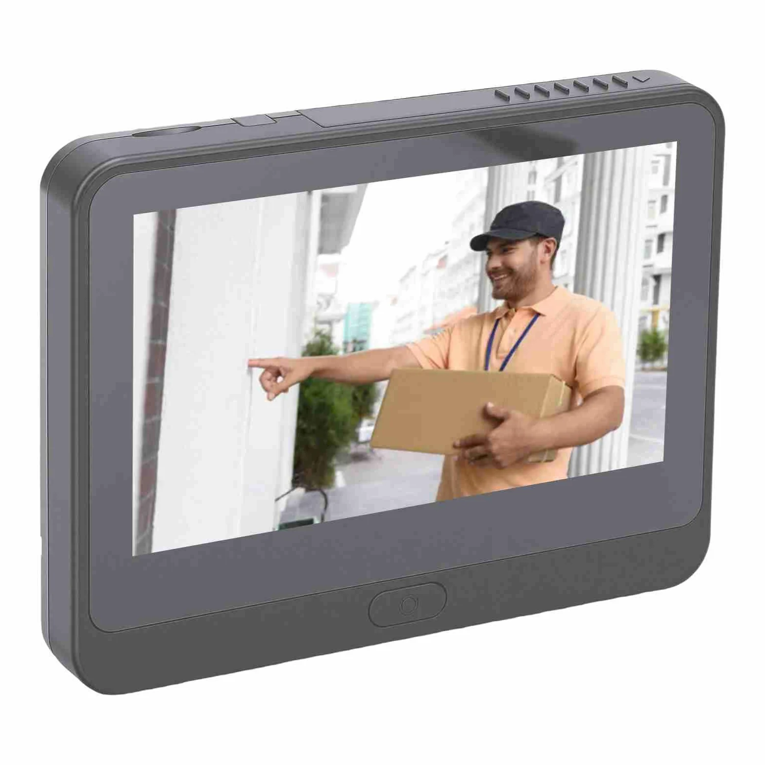 Eujgoov Videocitofono WiFi con Telecamera, Campanello Video Smart 1080P Display IPS da 4,3 Pollici Angolo di Visione 155 Gradi con Rilevamento PIR Filtro Umano for Sicurezza Domestica 24