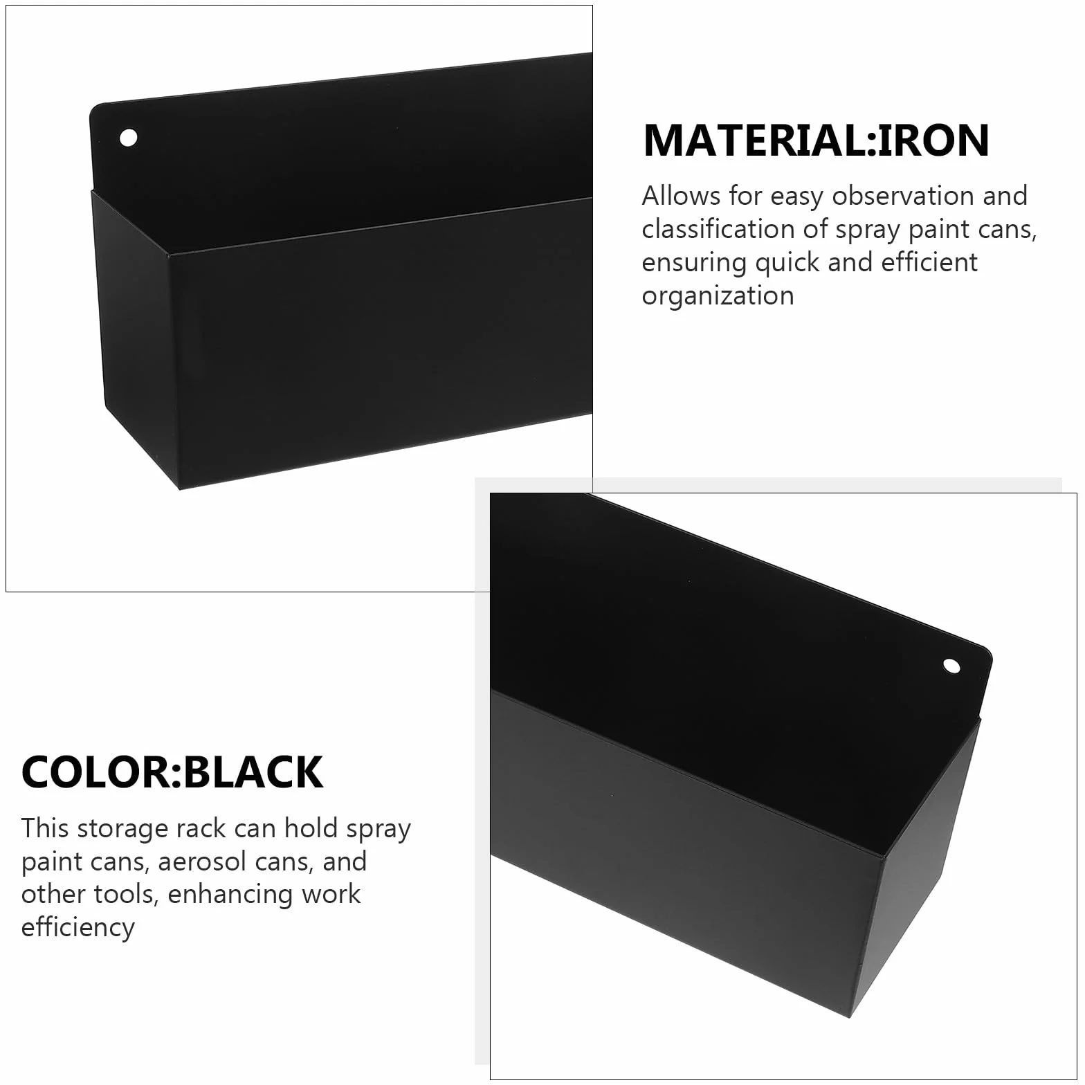 VILLCASE Porta Bombolette Spray a Muro in Ferro Nero Organizer per Garage e Casa