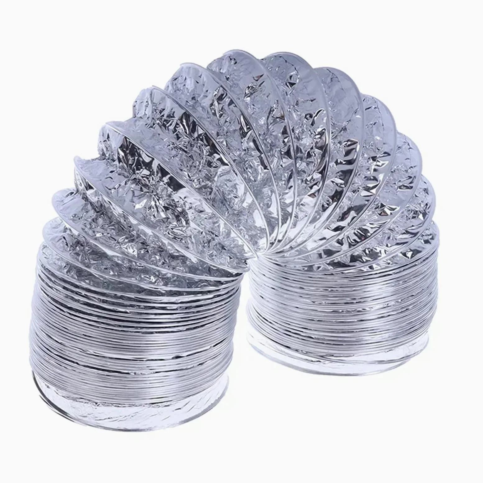 Tubo per Stufa Tubo di Ventilazione da 4 Pollici 100mm Tubo di Alluminio in PVC Tubo di Ventilazione dell'Aria Tubo di Scarico Flessibile Condotto di Scarico 3/2M Sfiato del Sistema d'Aria