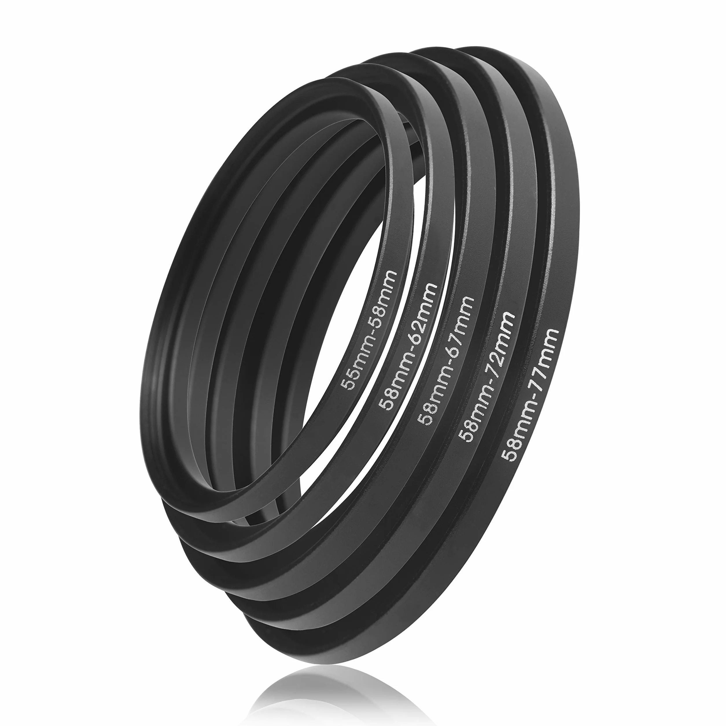 STEP UP Filter Adapter, anello adattatore del filtro, In alluminio fresato a CNC (43mm – 52mm)