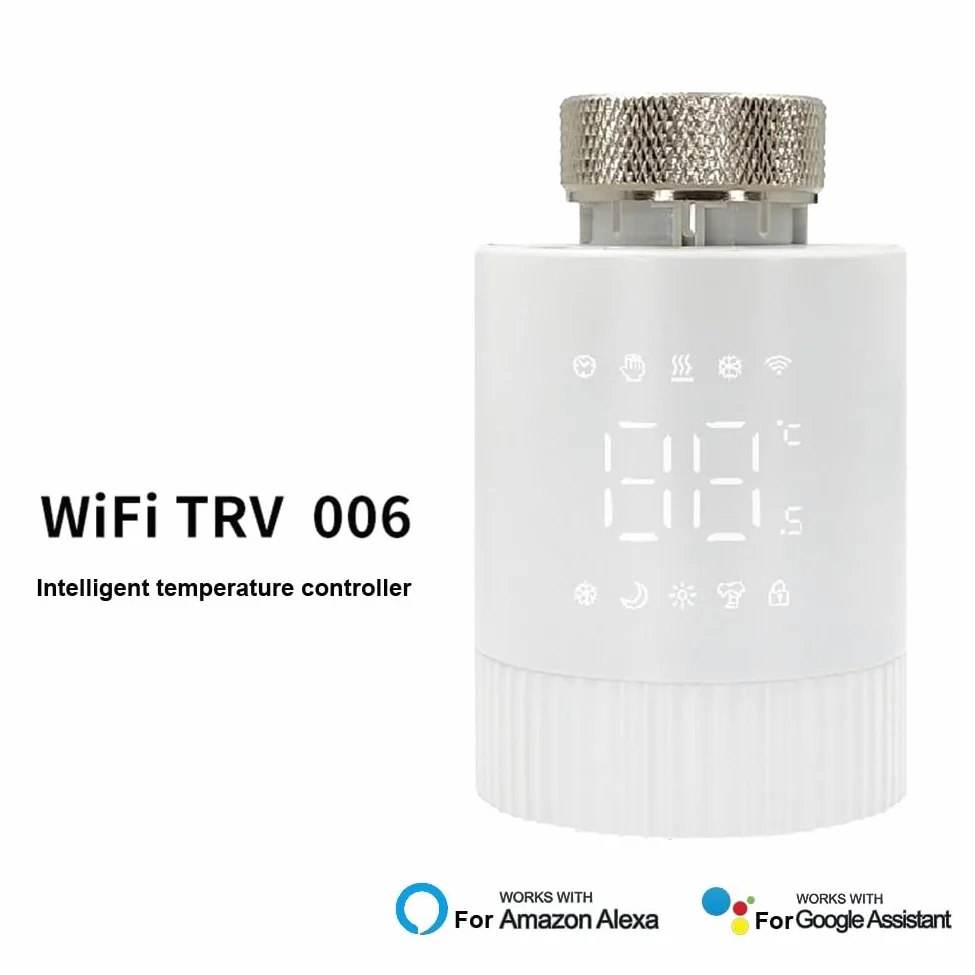 Per Tuya WiFi Smart TRV termostato, valvola termostatica programmabile per termosifone, regolatore di temperatura supporta il controllo tramite app (1 pz)